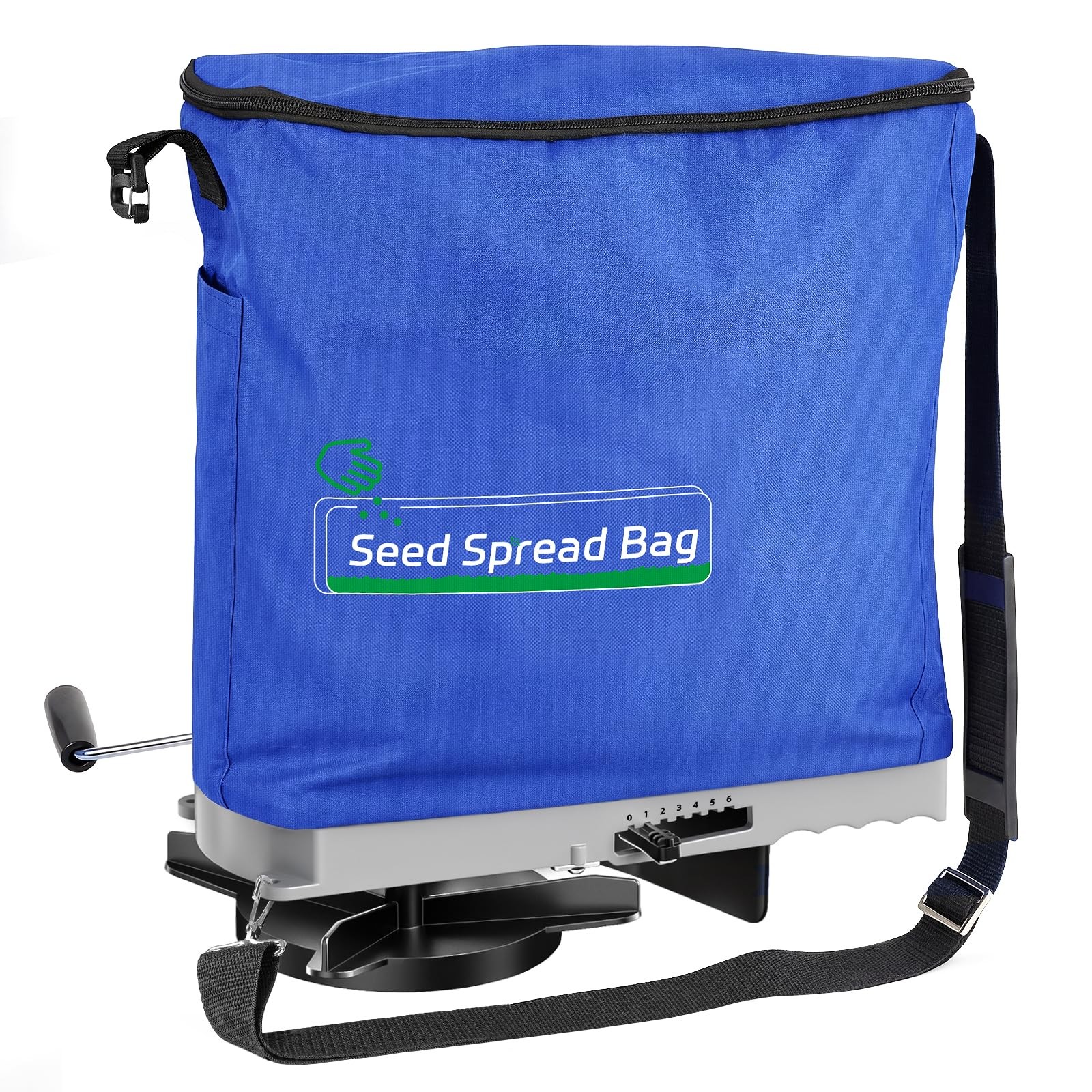 25lb Seed Spreader with Waterproof Bag, Baffle, Accurate Gears, Handheld