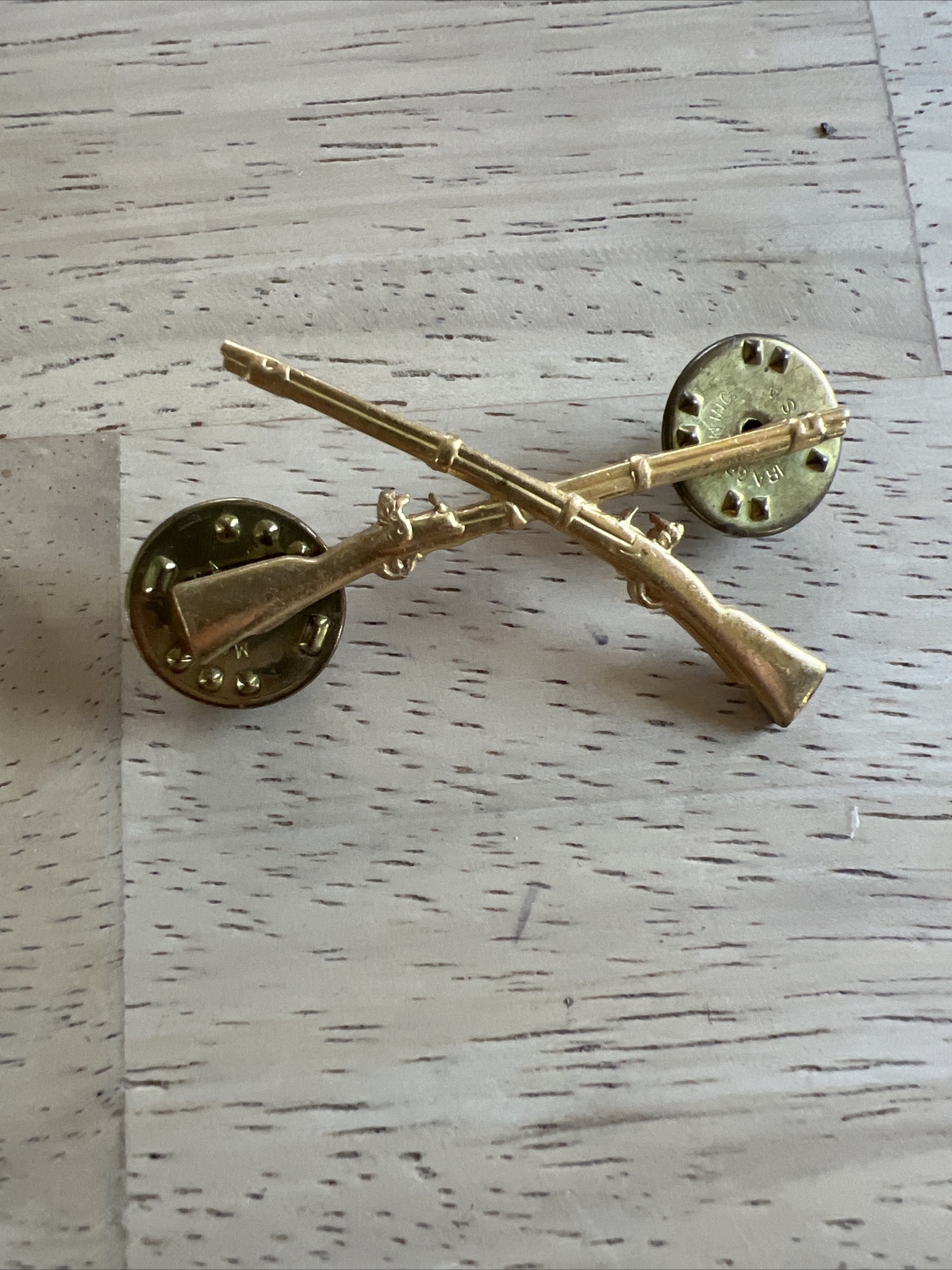 Military W11 Crossed Rifles Pin Back Pin