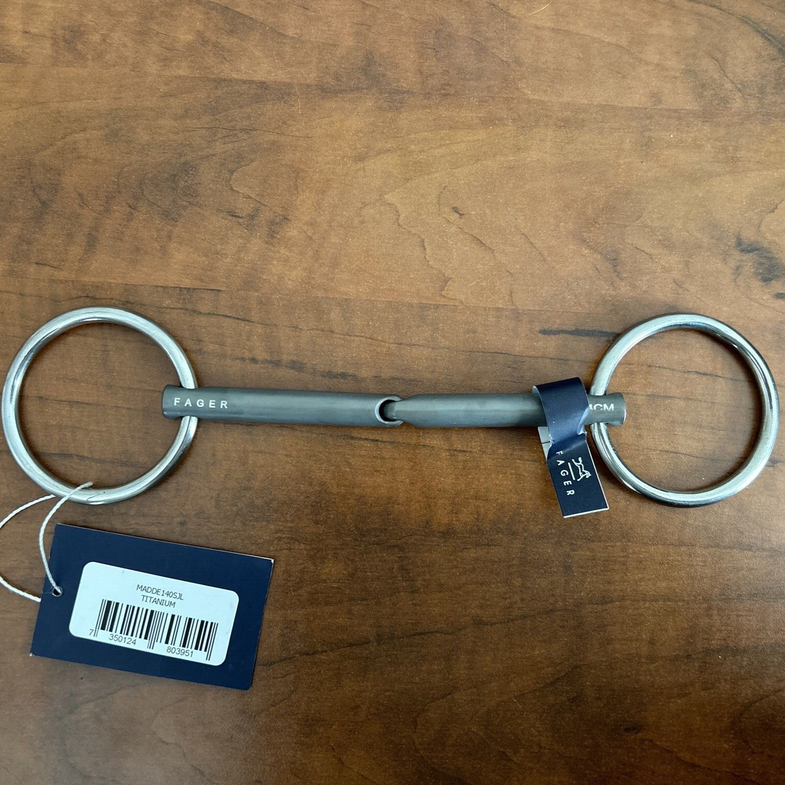 NEW Fager Madeleine Titainium Single Jointed Loose Ring  Bradoon  Bit 5 1/2”