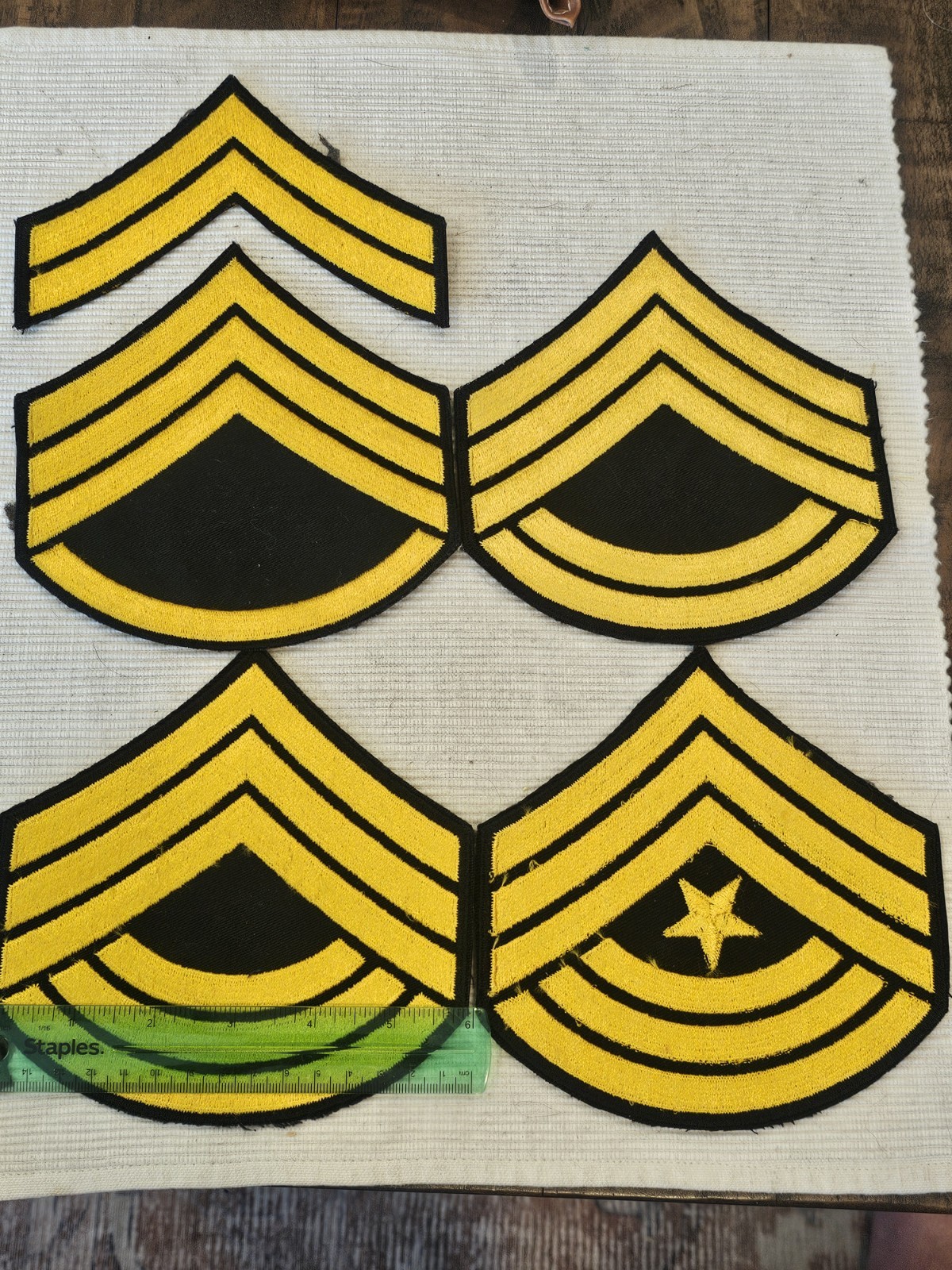 1950s 60s US Army Male Dress Mess Blue Chevron Patch Lot x5 L@@K!!!