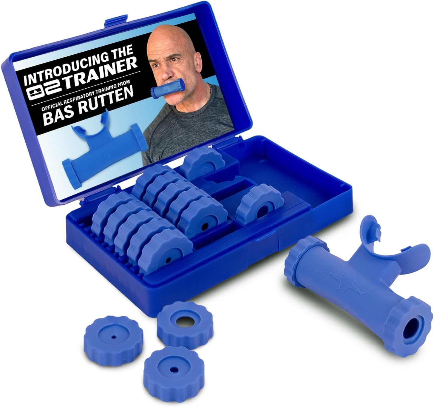 Bas Rutten O2 Inspiratory Muscle Training Device for Improving Blue