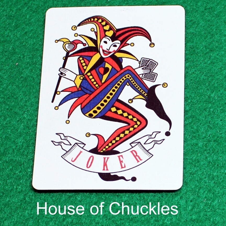 Joker Banner, Bicycle Printed Gaff Card, Blue