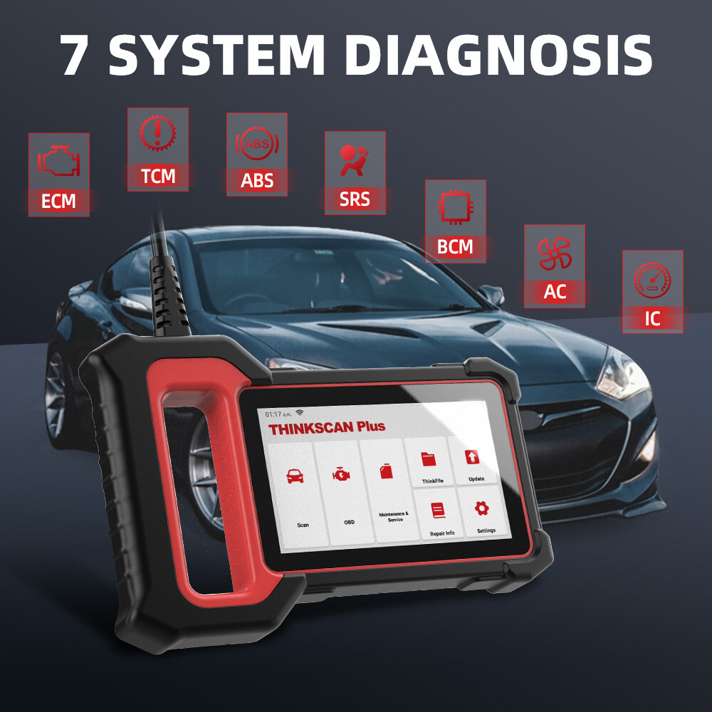 ThinkScan Plus S7 OBD2 Scanner Code Reader ABS SRS Car Engine Diagnostic Tool