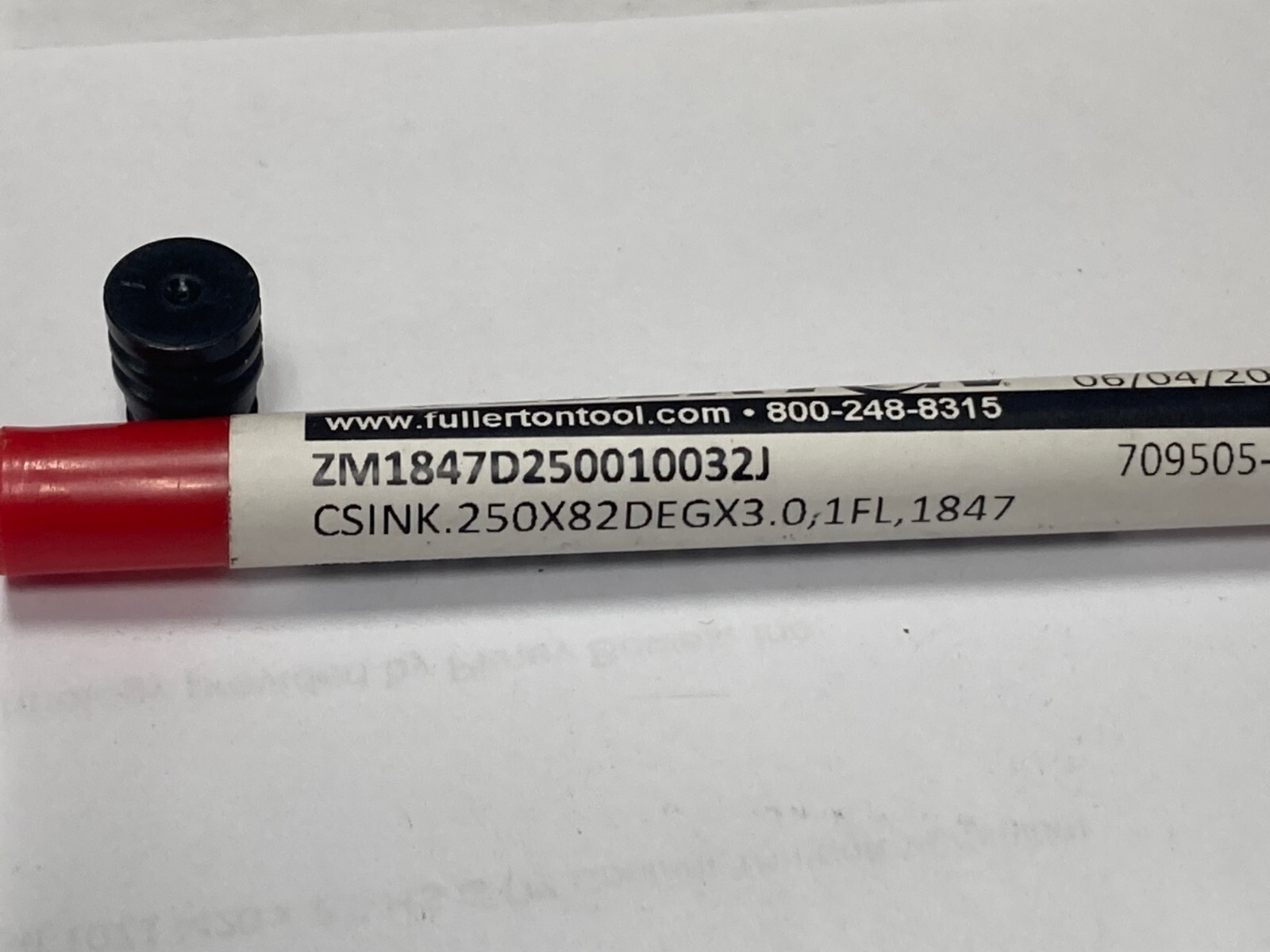 Fullerton ZM1847D250010032J , 1-FL, 1/4", 3" OAL, 82°, Solid Carbide Countersink