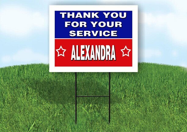 ALEXANDRA THANK YOU SERVICE 18 in x 24 in Yard Sign Road Sign with Stand