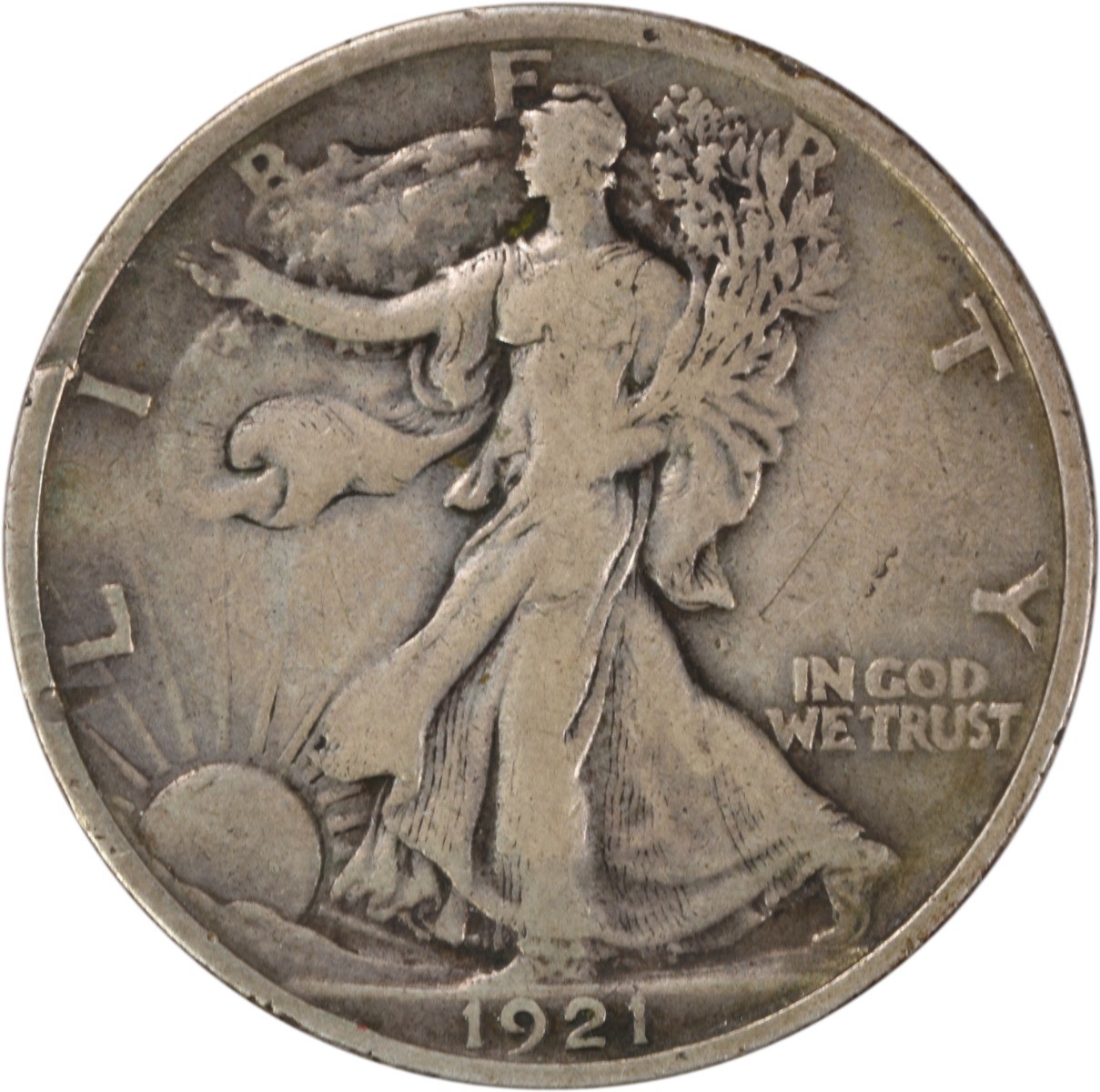 1921 Walking Liberty Silver Half Dollar VF Uncertified #304