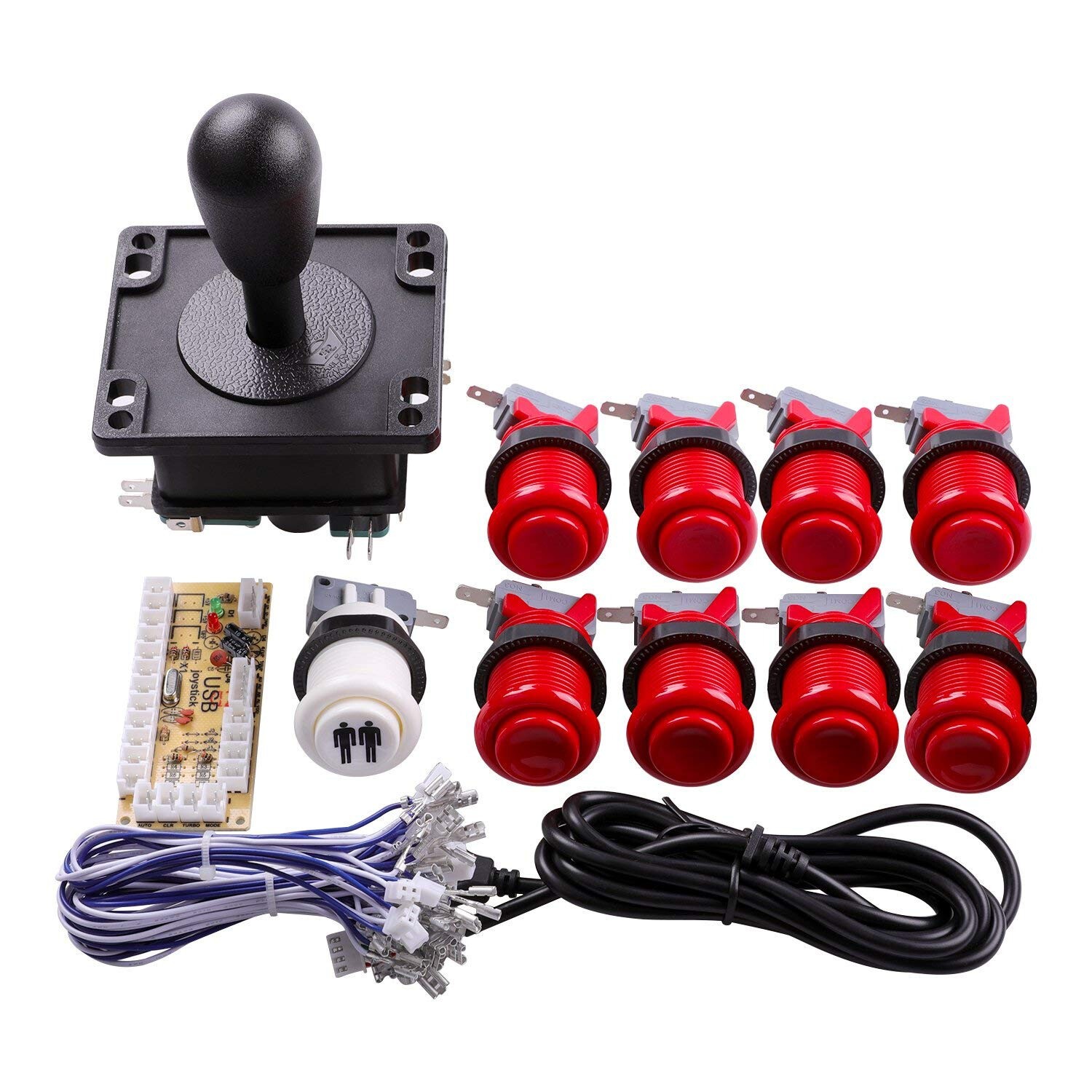 2-Player Arcade Buttons and Joystick DIY Controller Kit for Raspberry