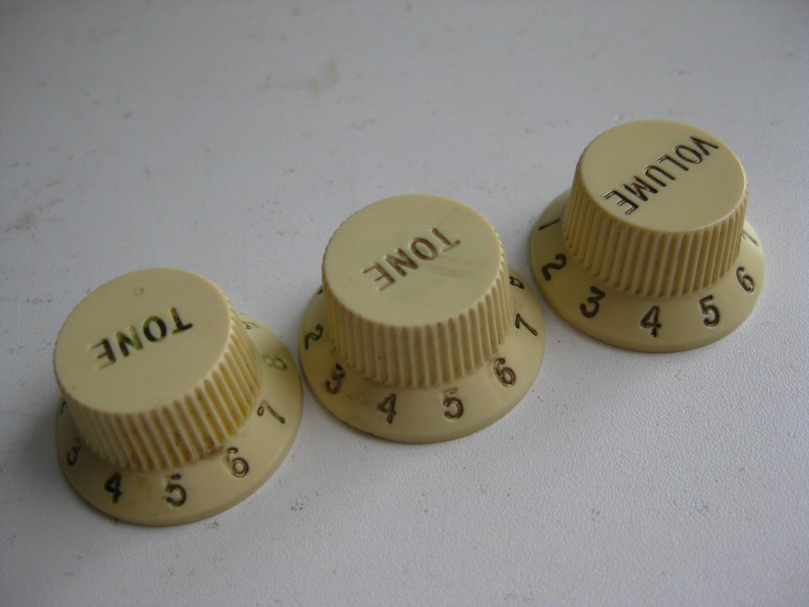 Vintage 80's Fender Stratocaster Guitar Knobs Set for Project Upgrade