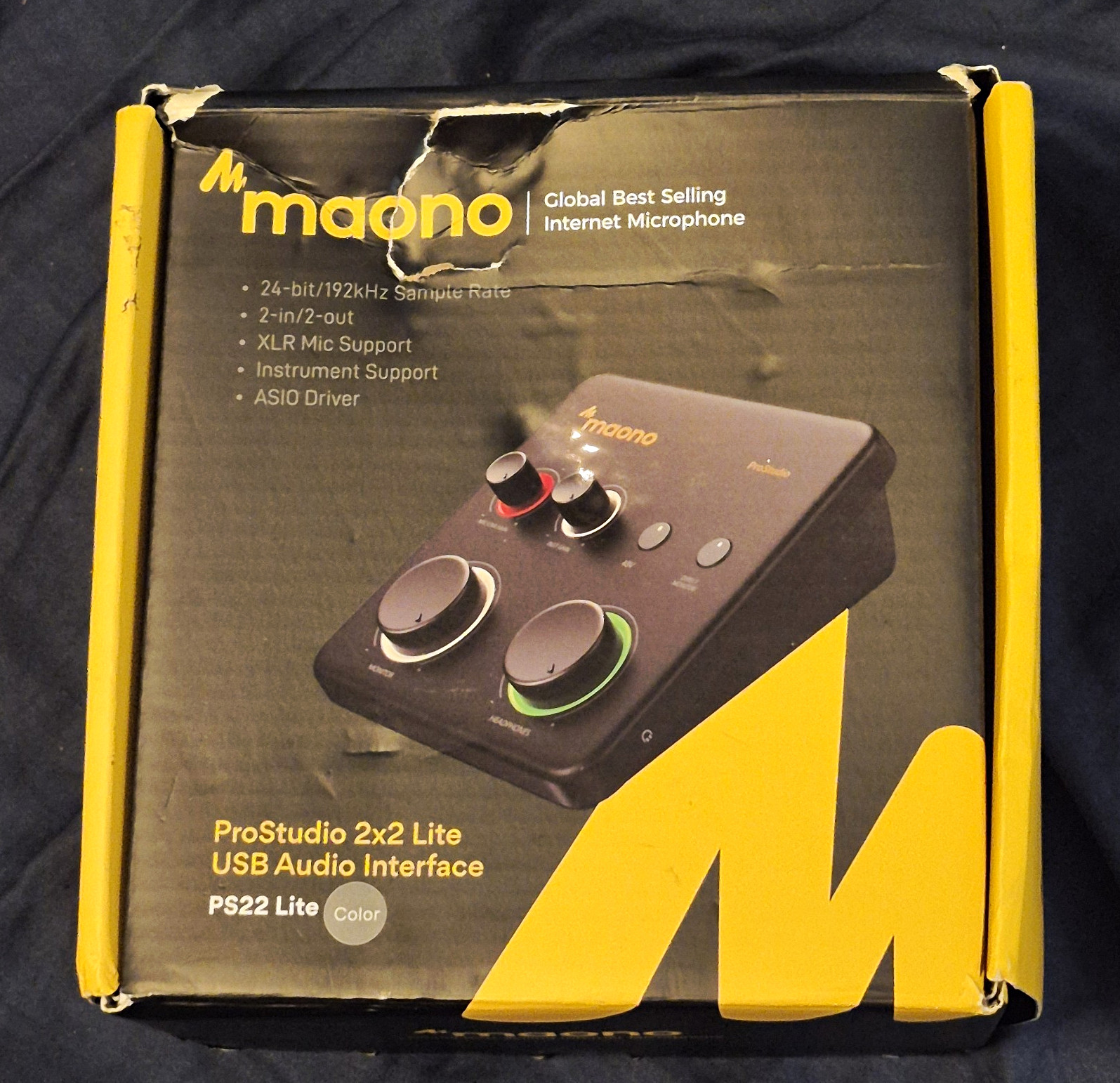Maono ProStudio PS22 Lite USB Audio Interface Tested Powers On Box No USB Cable