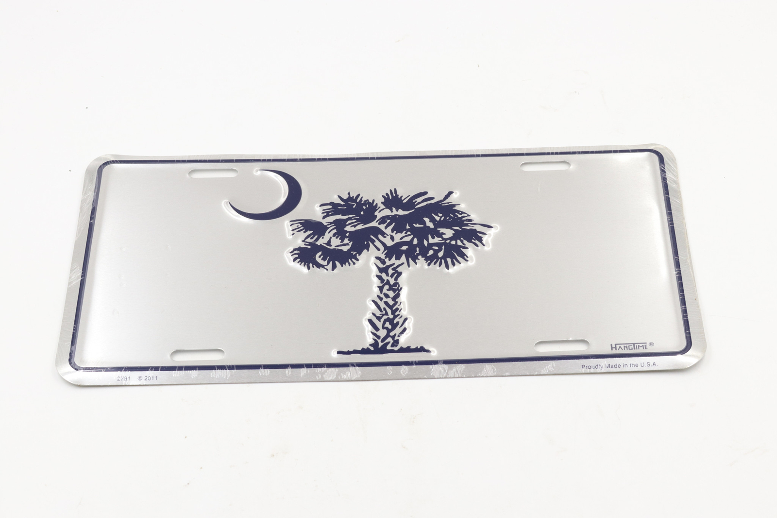 South Carolina Palmetto Moon Anodized Aluminum Metal Car License Plate Sign Tag
