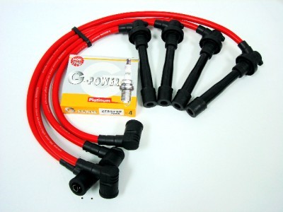 VMS 96-00 HONDA CIVIC 10.2MM 10.2 MM SPARK PLUG WIRES SET NGK PLATINUM PLUGS RED