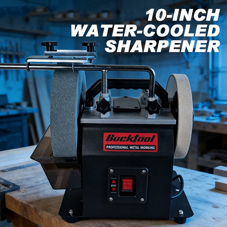 BUCKTOOL 10"  knife grinder 1.6-Amp Two-Direction Water Cooled Wet Stone Grinder