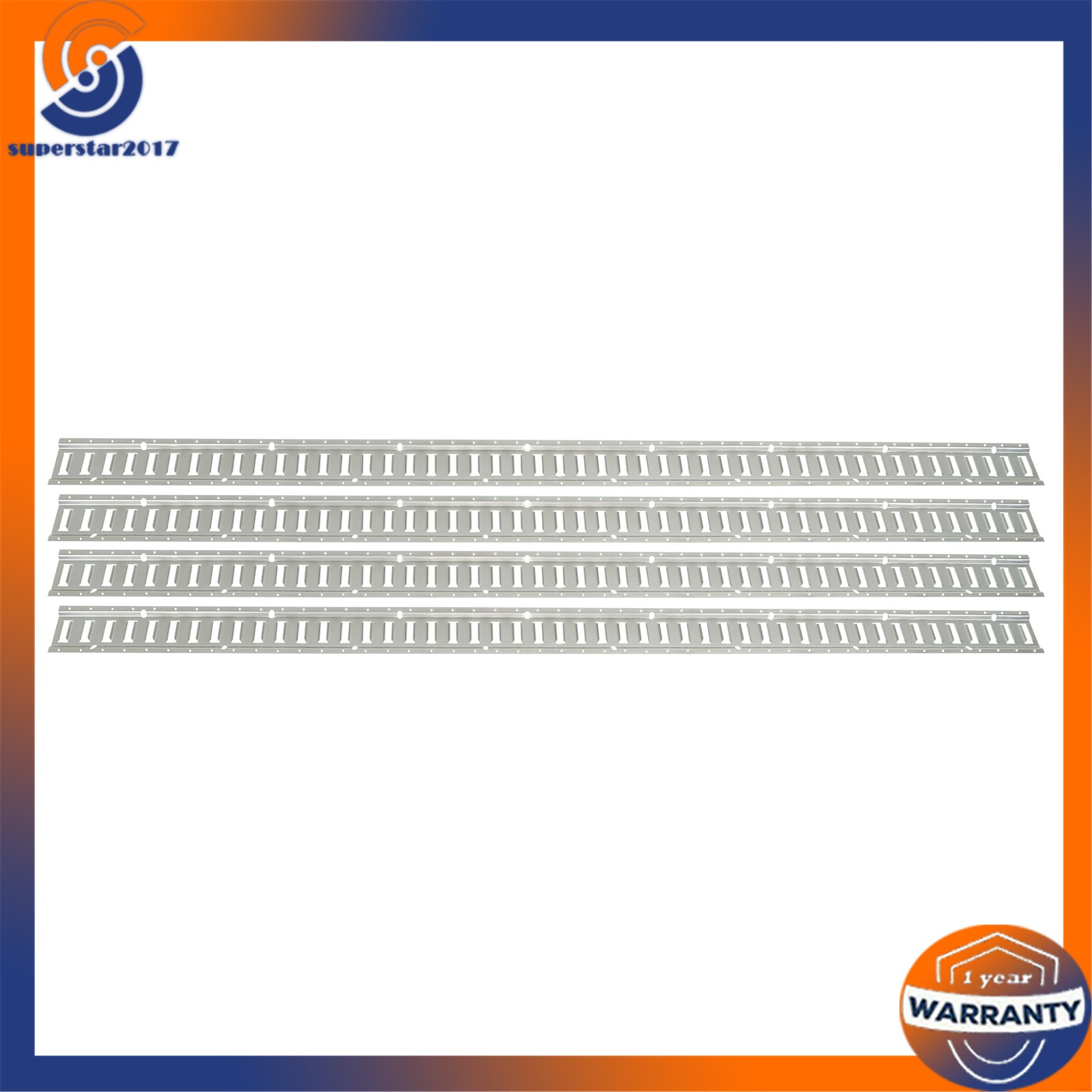 Silver 28 Pack 8 Foot E Track Rail Kit, Zinc Plated With Hardware For Trailers