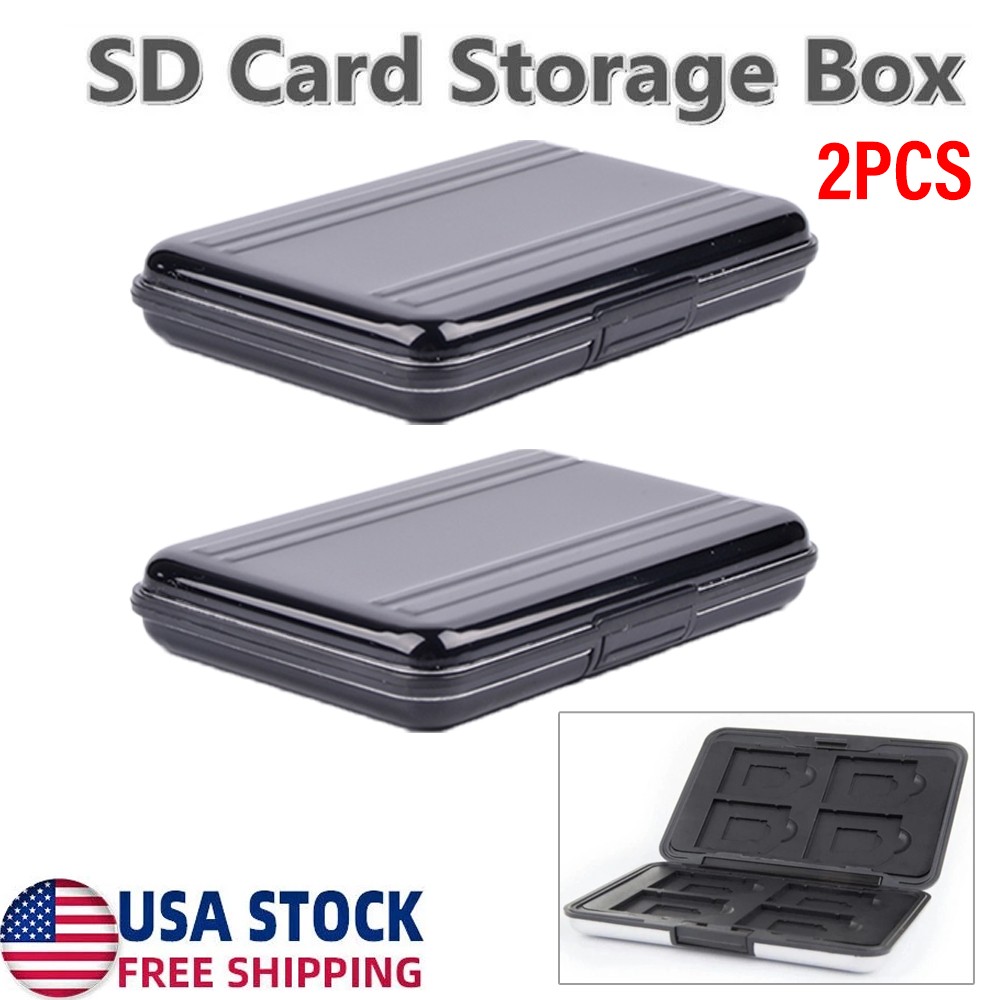 Black Resistant Holder Storage Memory Card Case Fits 8 SD+8 Micro SD TF A832 2x
