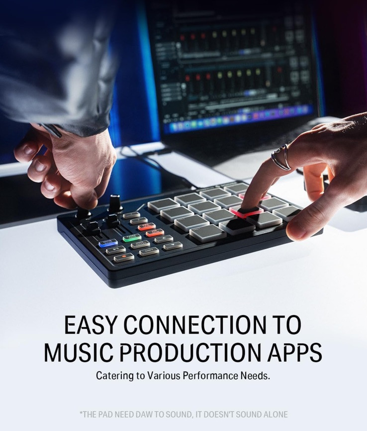 Donner MIDI Pad Beat Maker Machine Professional, Drum Machine