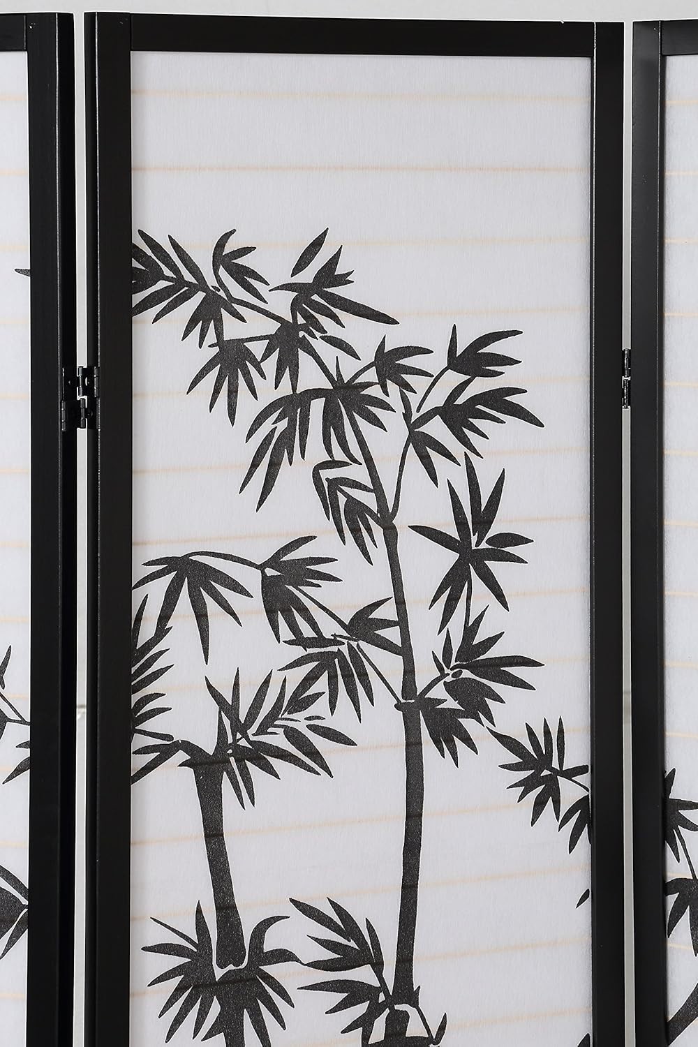 3-Panel Oriental Room Divider Screen, Black