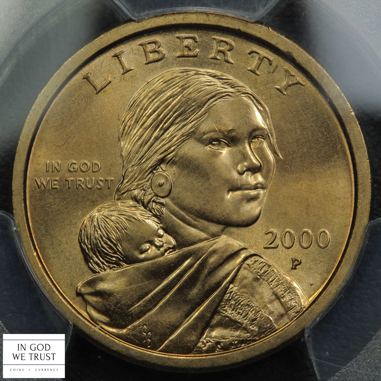 2000 P WOUNDED EAGLE Sacagawea Dollar $1 PCGS MS 63