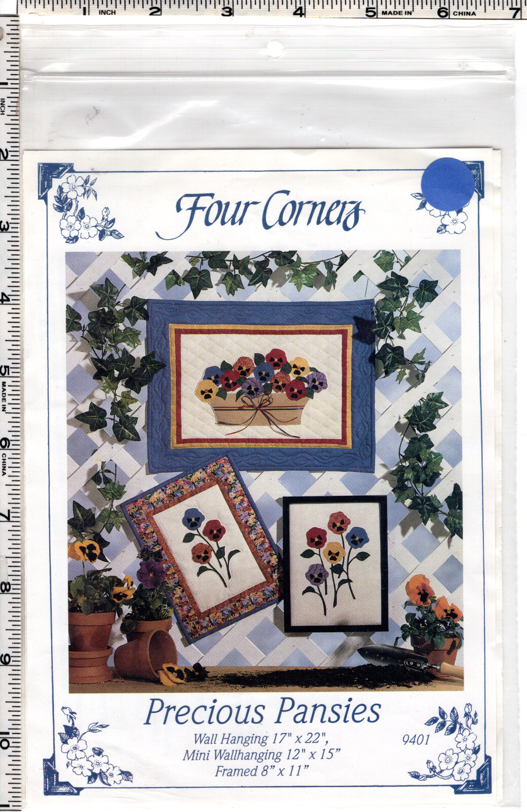 "Precious Pansies" ©1994 Four Corners Quilting Sewing Craft Pattern # 9401 NEW