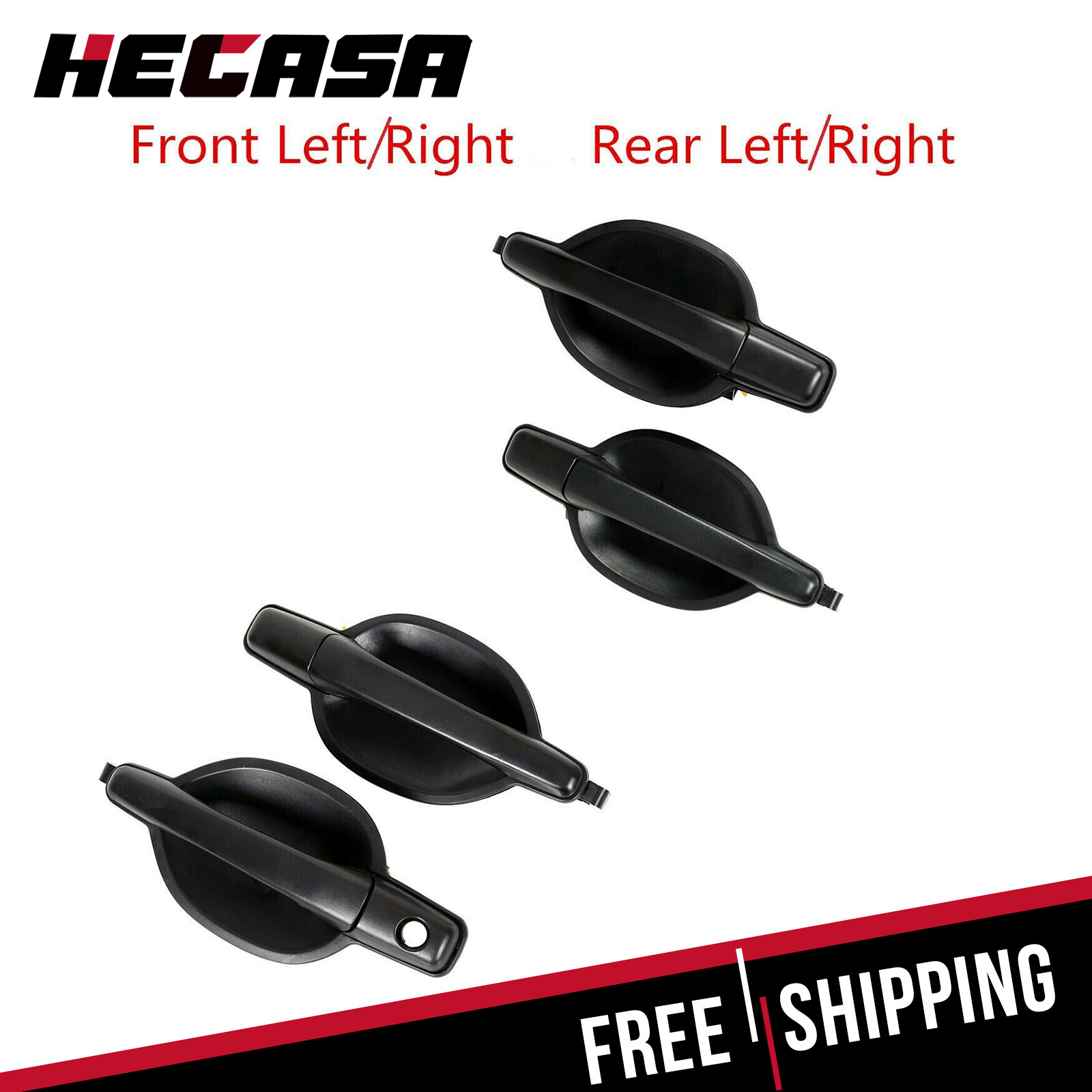 Outside Exterior Door Handle Black Textured For 2004-2011 Mitsubishi Endeavor