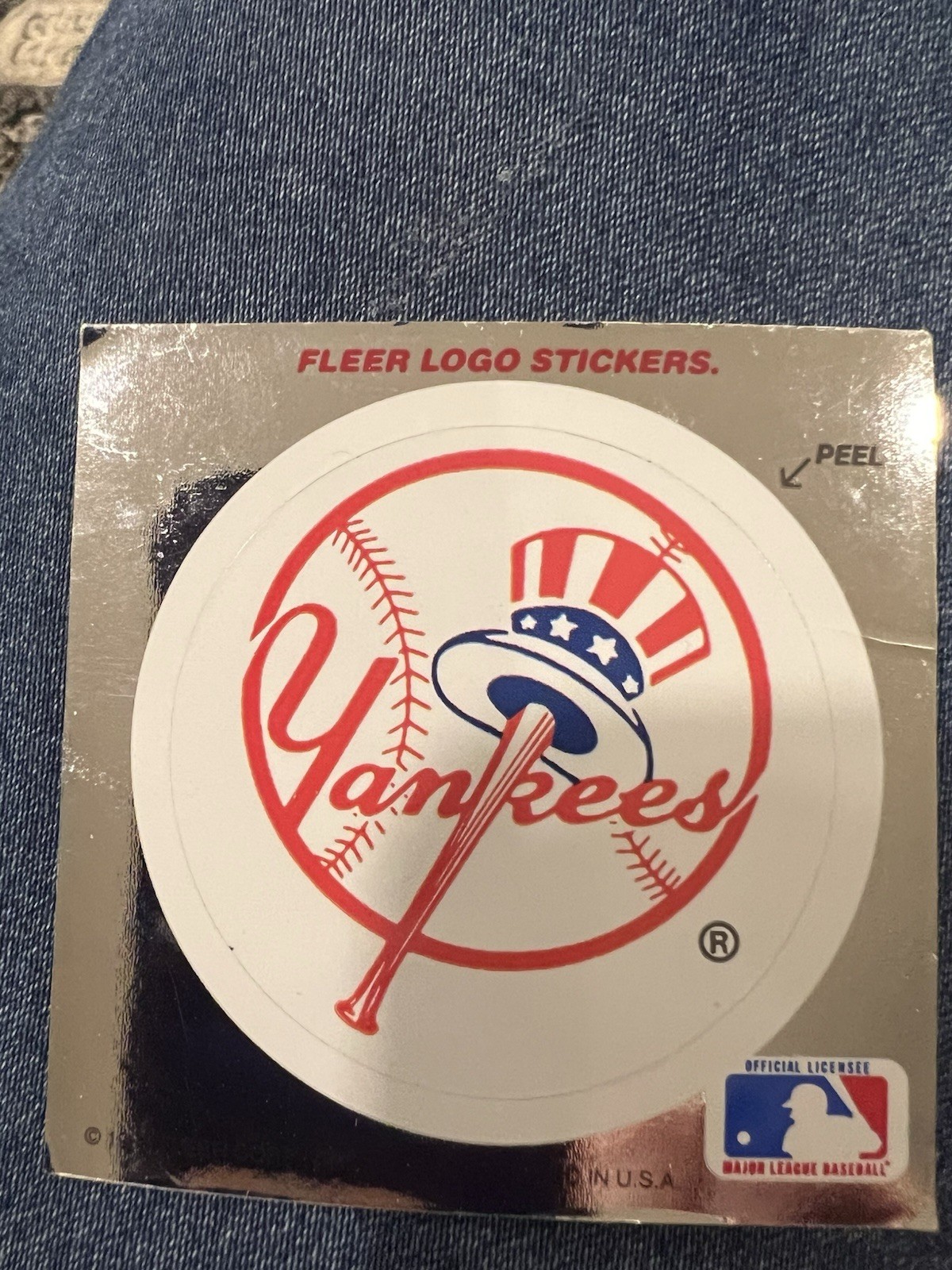 Fleer Logo Sticker NY Yankees Vinyl Decal