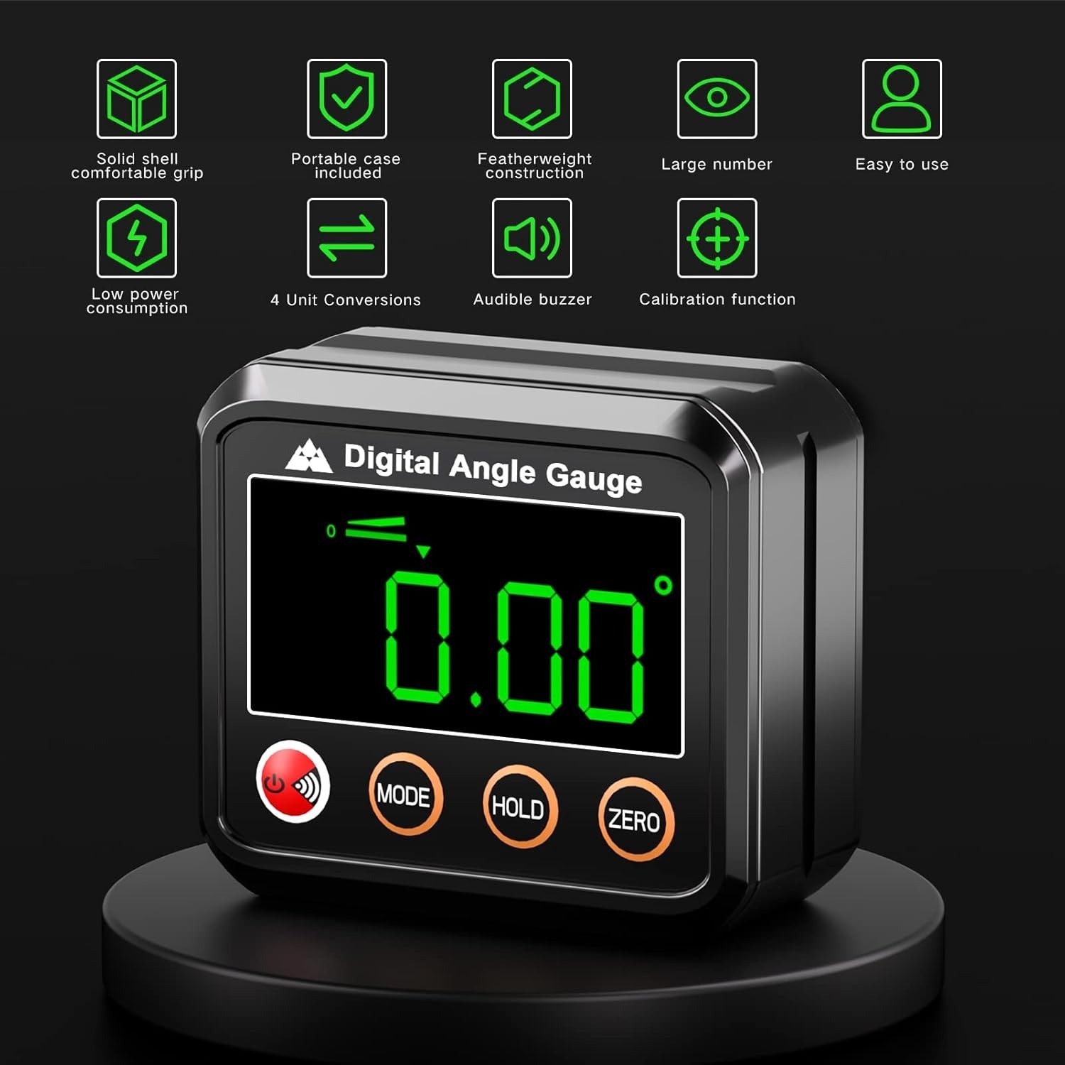 High-Accuracy Mini Digital Level Protractor with Backlit Display & Magnetic Base