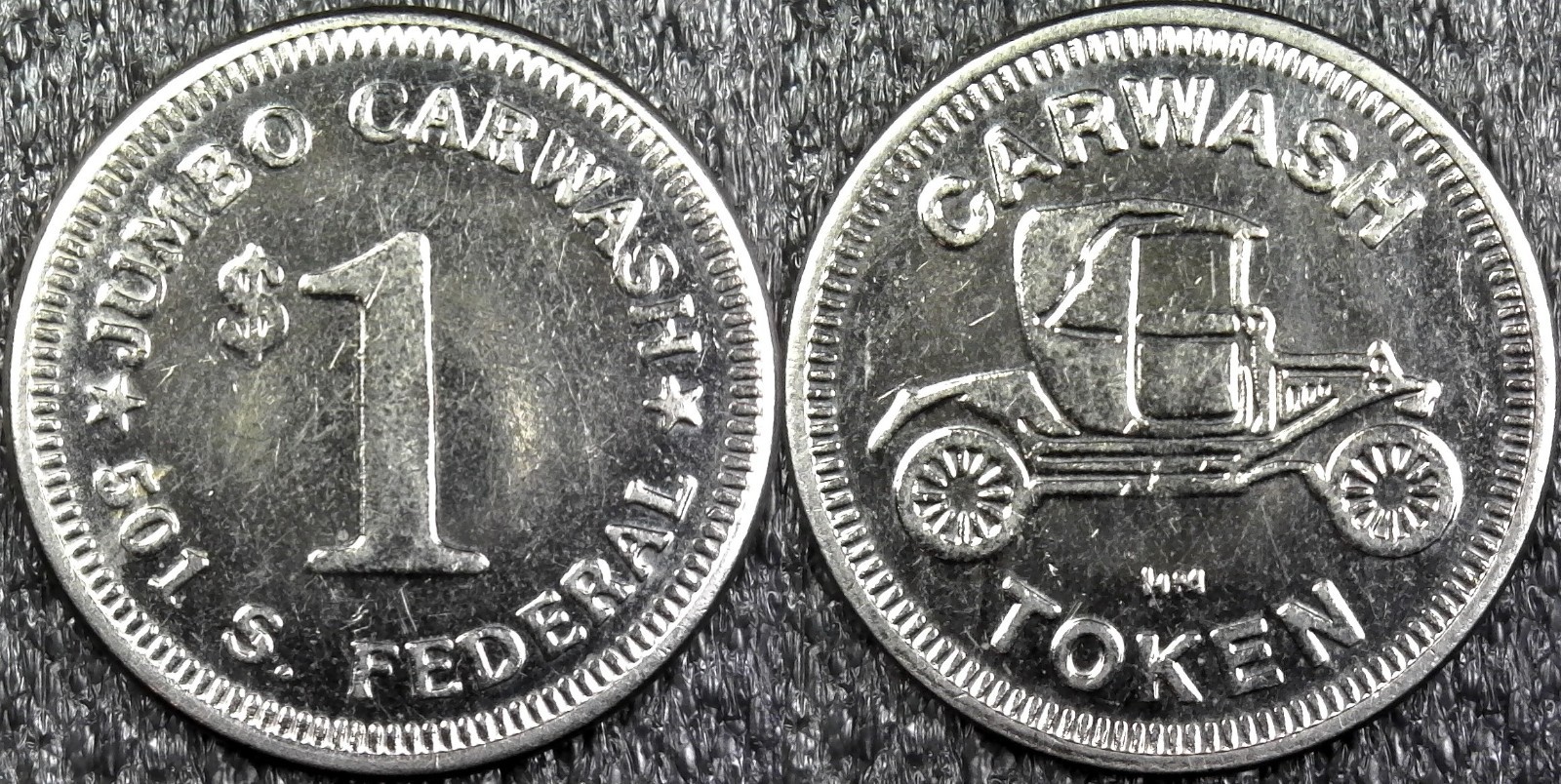 Jumbo Carwash $1 - 501 S. Federal - Carwash Token 29mm (c674)