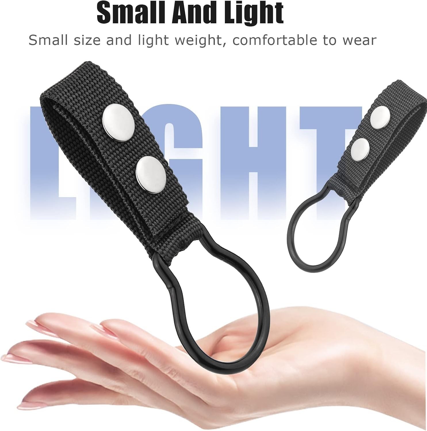 Portable D/C Cell Flashlight Ring Holder with Durable Clip for Duty Belts