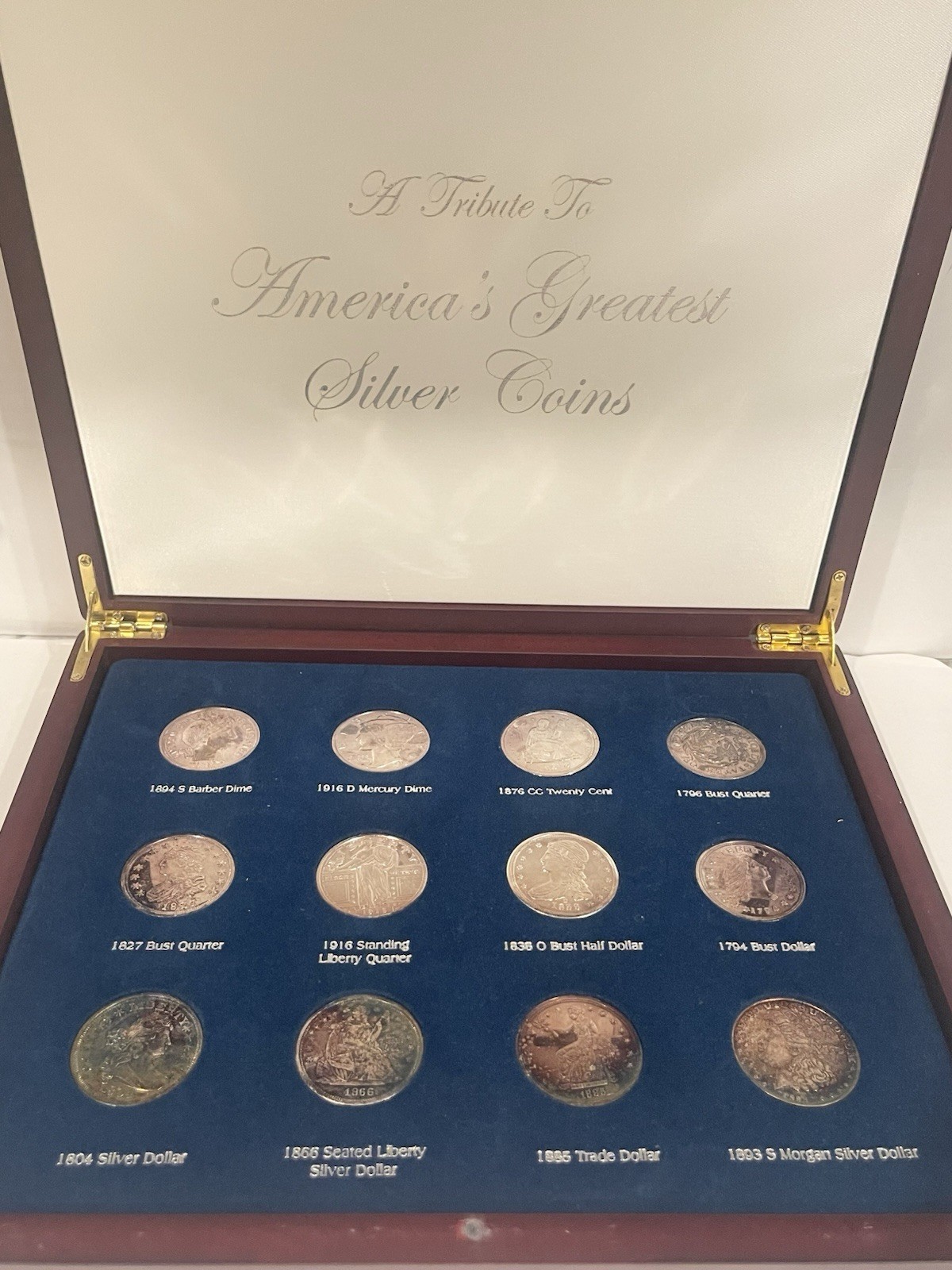 America's Greatest  Coins Collection Commemorative Silver Plated Boxed Set