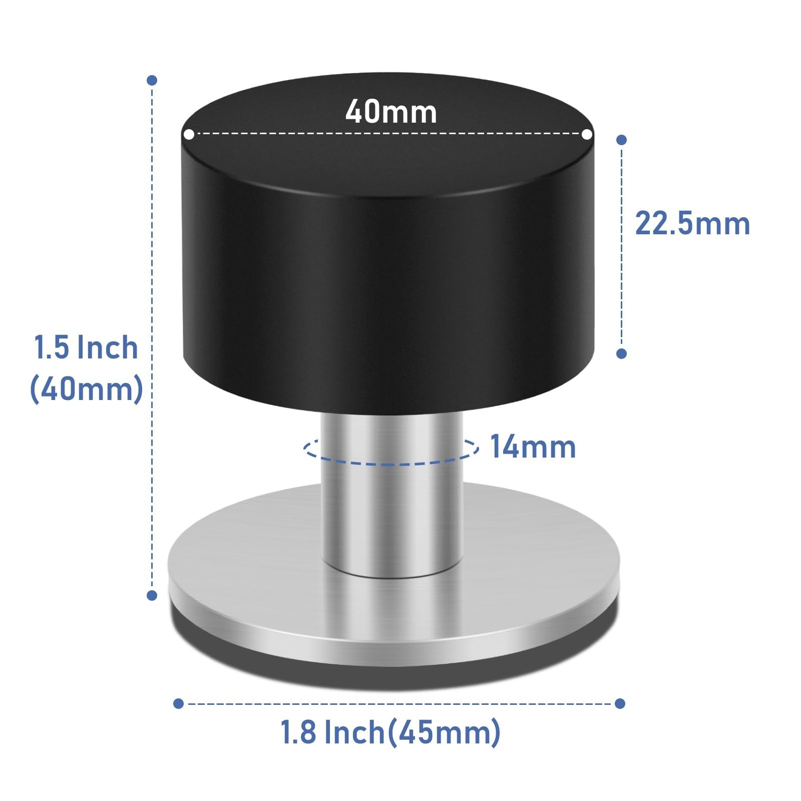 Door Stoppers Self Adhesive Door Stops for Floor Wall Mounted, Stainless Stee...