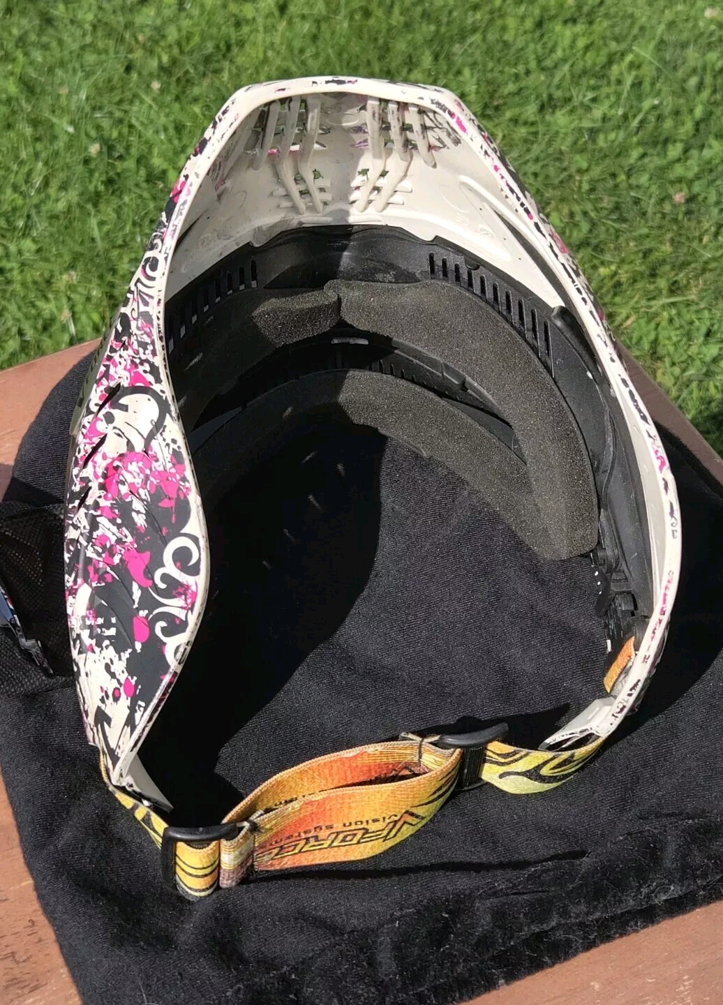 V-Force Grill Paintball Goggle Mask Pink/Black/White Camo with Visor, Extra Lens