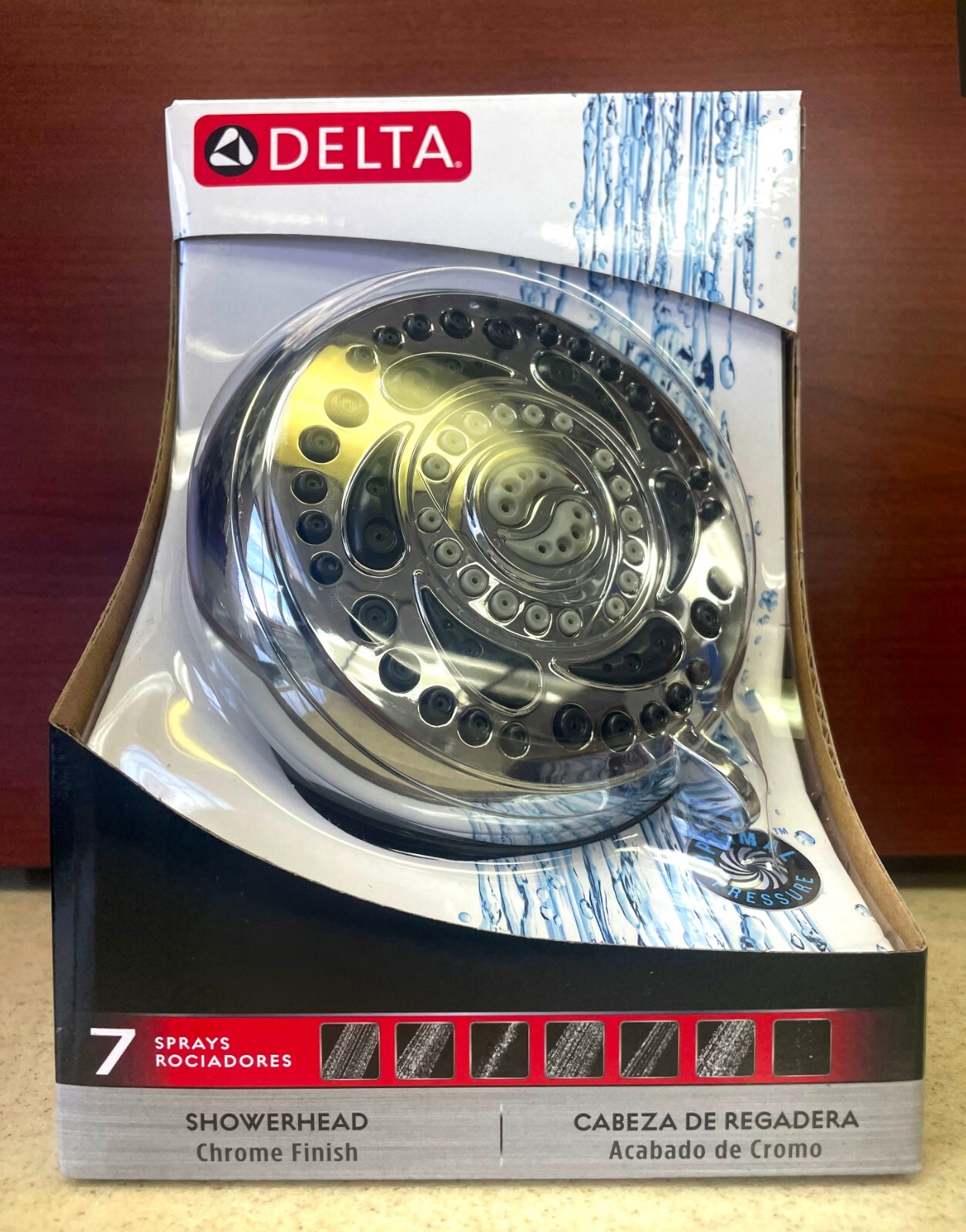 Delta 75784 7-Spray Setting Universal Showering Components Showerhead Chrome NEW