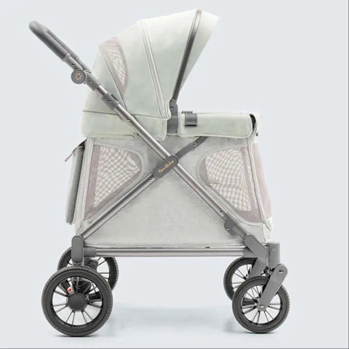 Familidoo Q1 Multi Wagon Foldable 4-Wheel Stroller w/Mesh Window& Storage Pocket