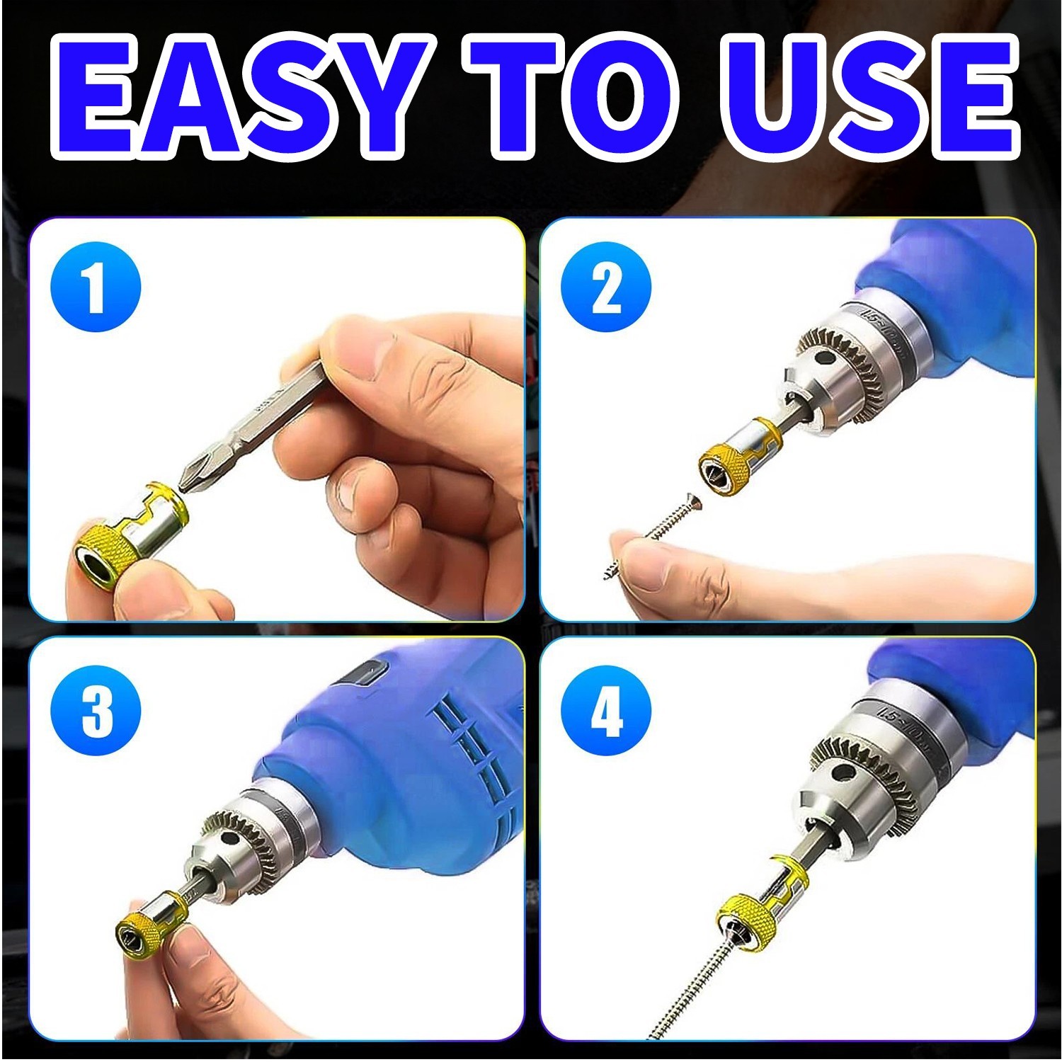 6PCS Screwdriver Head Magnetic Ring Pivoting Bit Tip Screw Holder Magnetizer