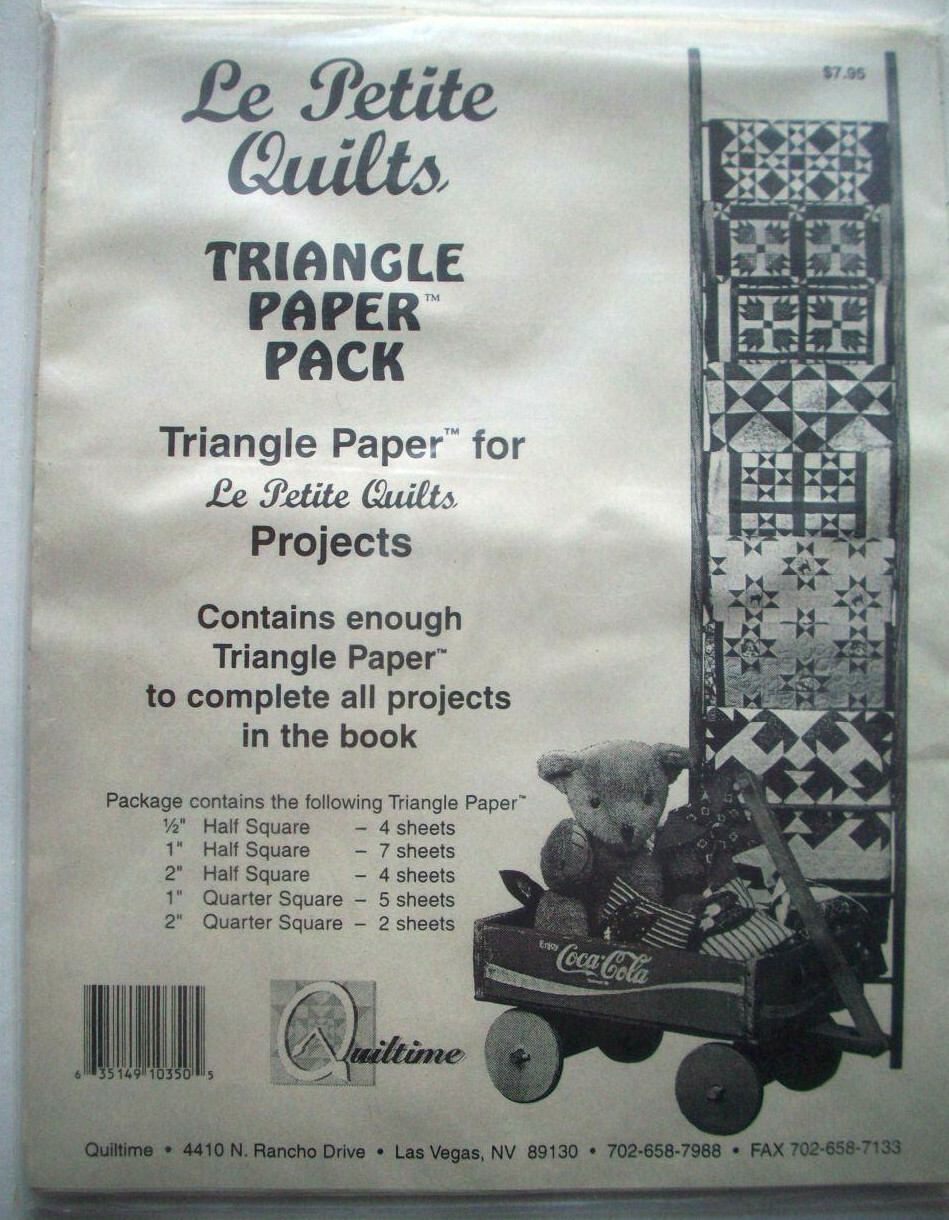 1/2"  1"  2 " triangles squares preprinted paper for Le Petite Quilt projects