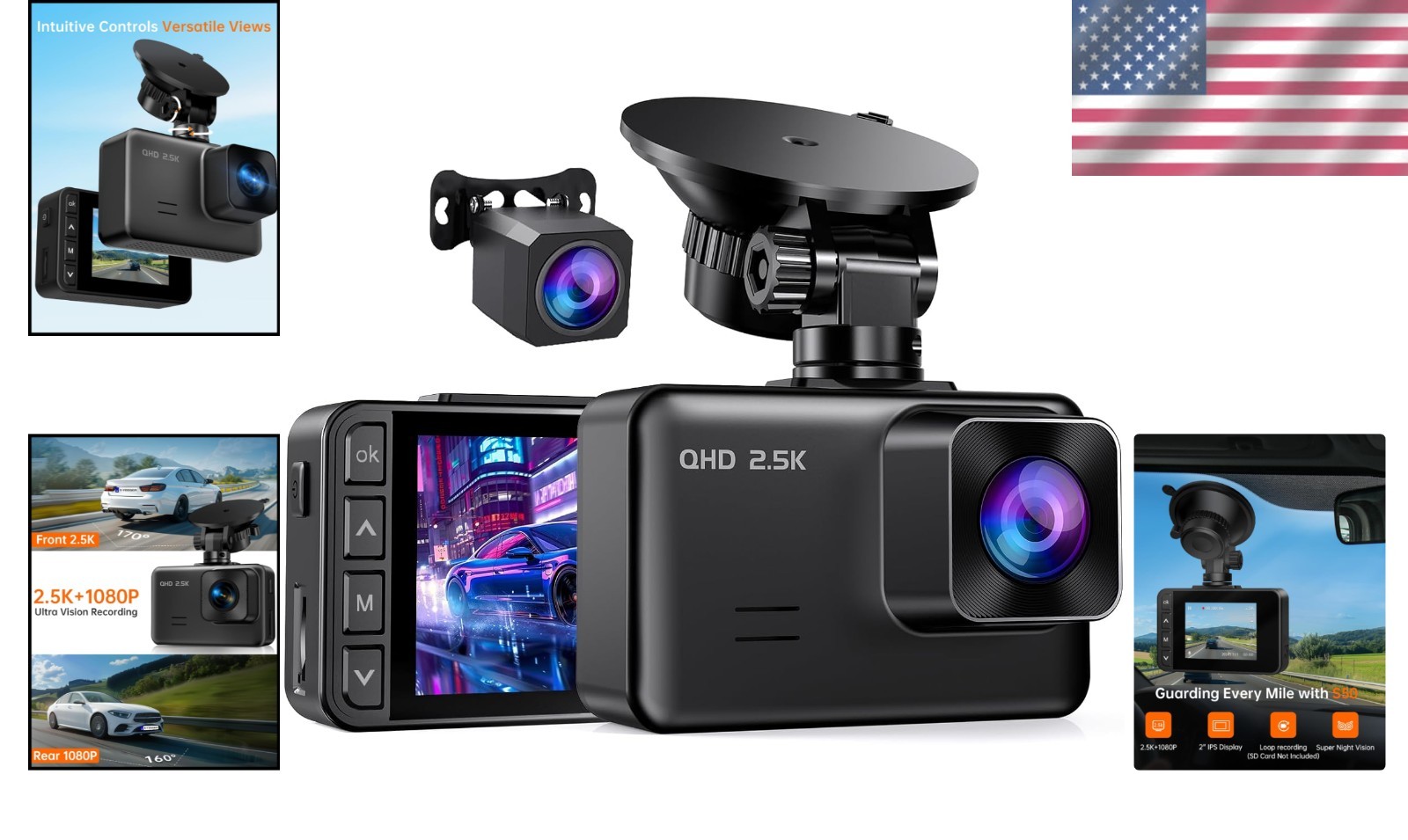 S50 G-Sensor Dash Cam, Loop Recording, 2'' Display