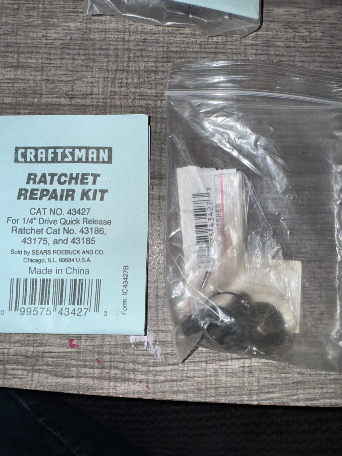 Sears Craftsman Nos 43427 Ratchet Repair Kit 1/4" Drive 43186 43175 43185