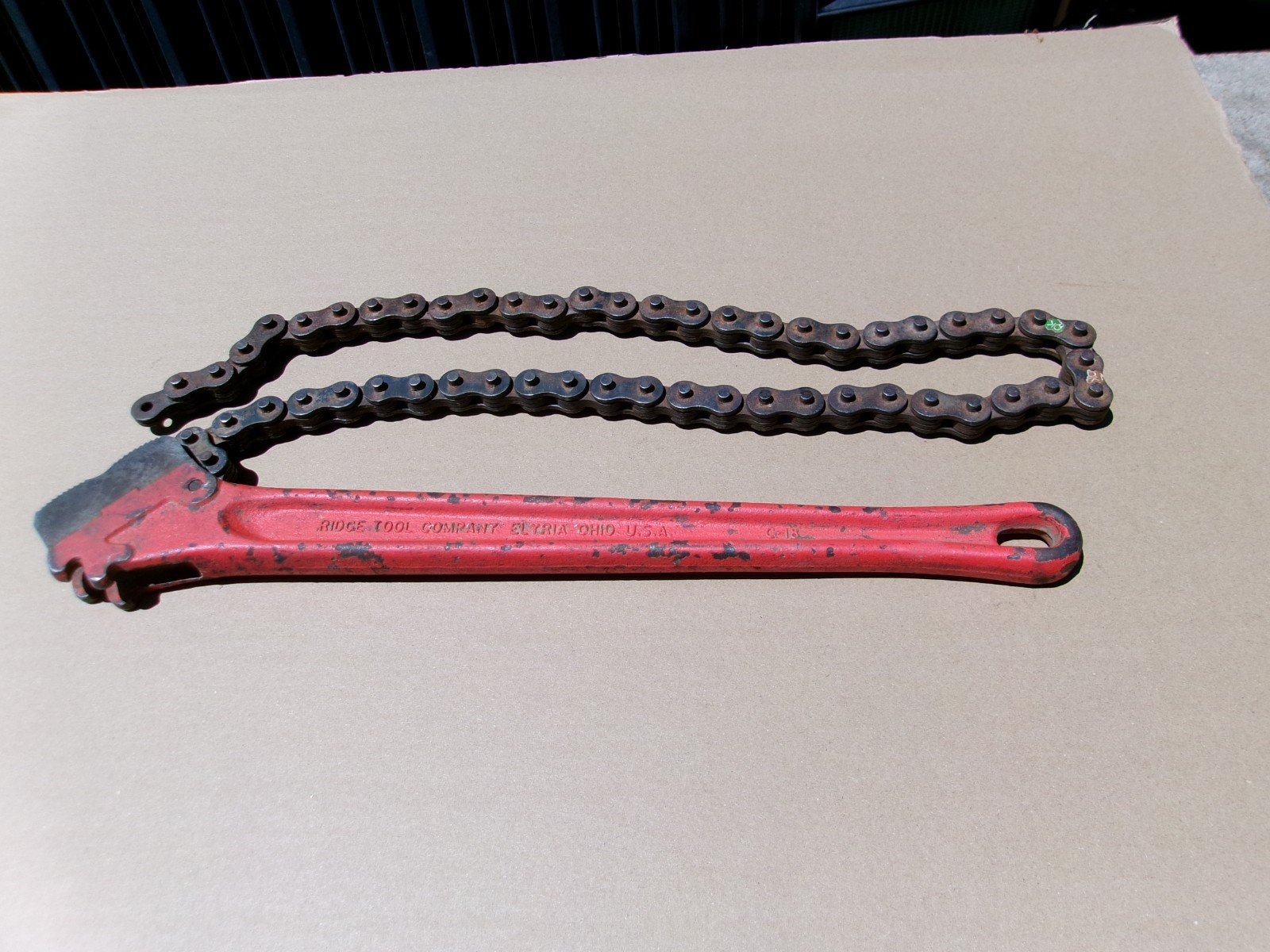VINTAGE RIDGID C-18 PIPE CHAIN WRENCH 2-1/2" CAPACITY - MADE IN USA RBo