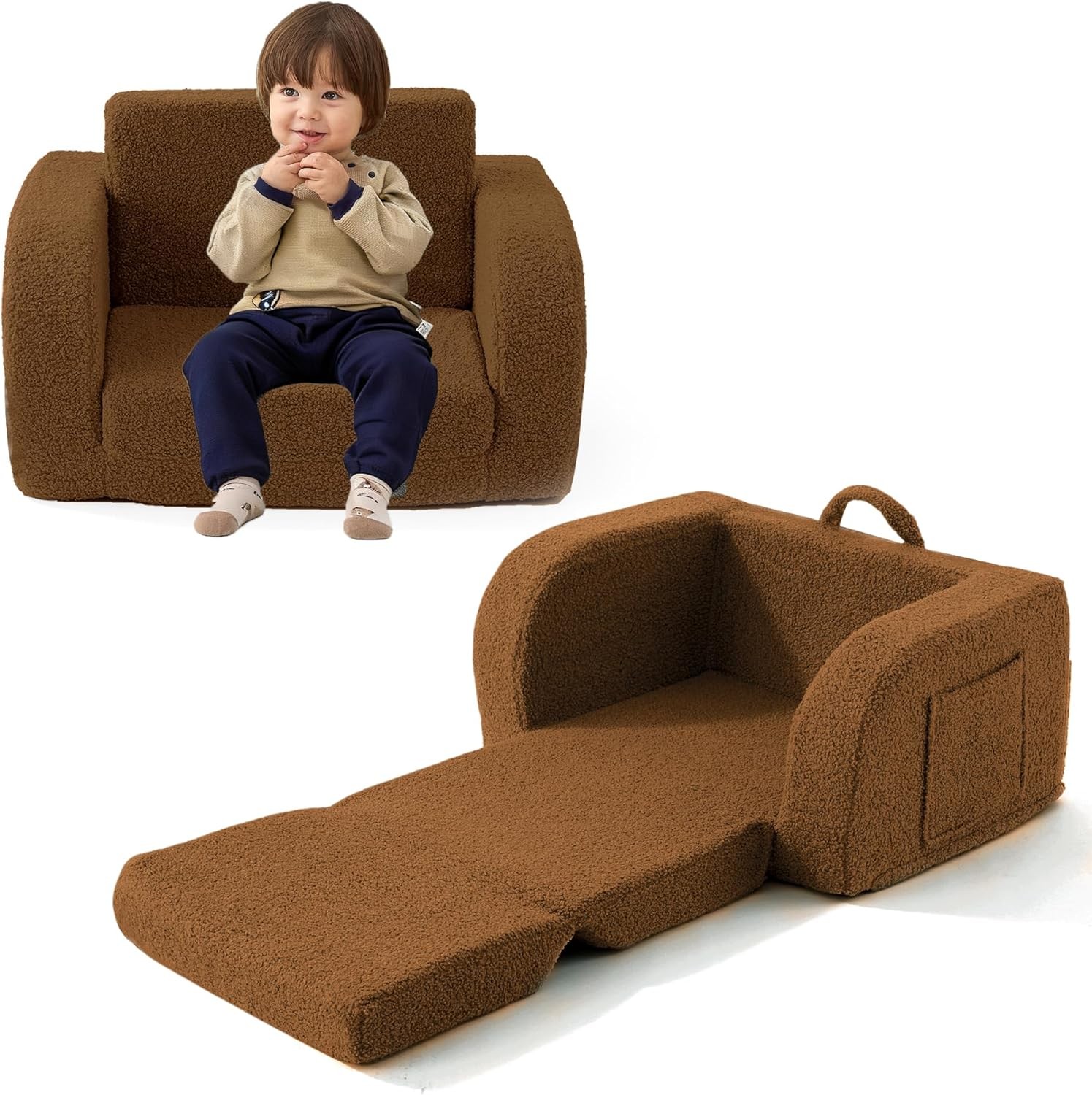 Toddler Couch 2-in-1 Toddler Chairs Comfy 1-3 Years Old Toddler Chair Girls