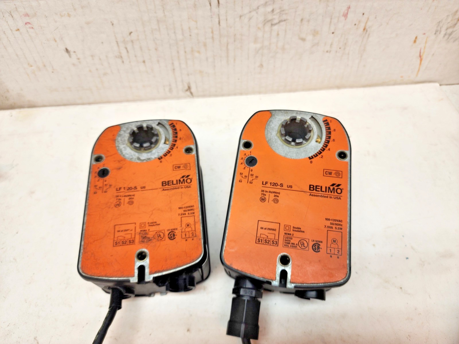 Lot 2 Belimo LF120-S Spring Return Damper Actuator 120V