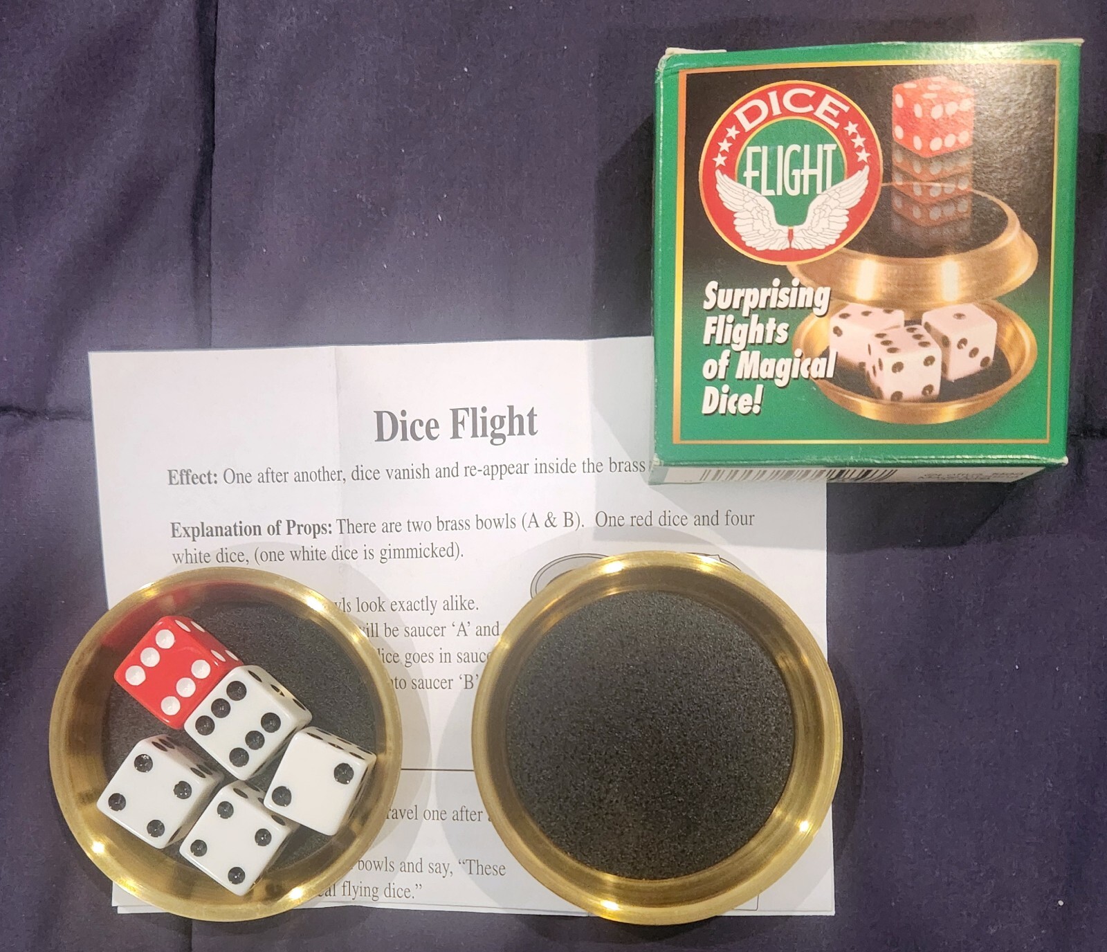 Empire Magic DICE FLIGHT - brass - new with English instructions