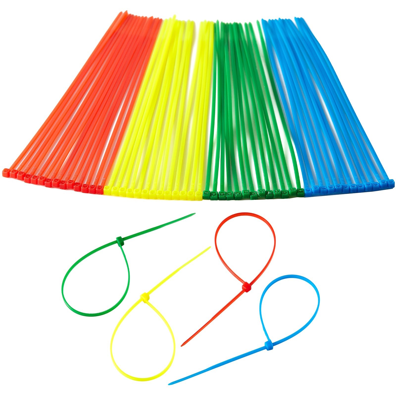 400 PCS Small Colored Zip Ties 4 Inch Multi-Color Nylon Self-Locking Zip Ties