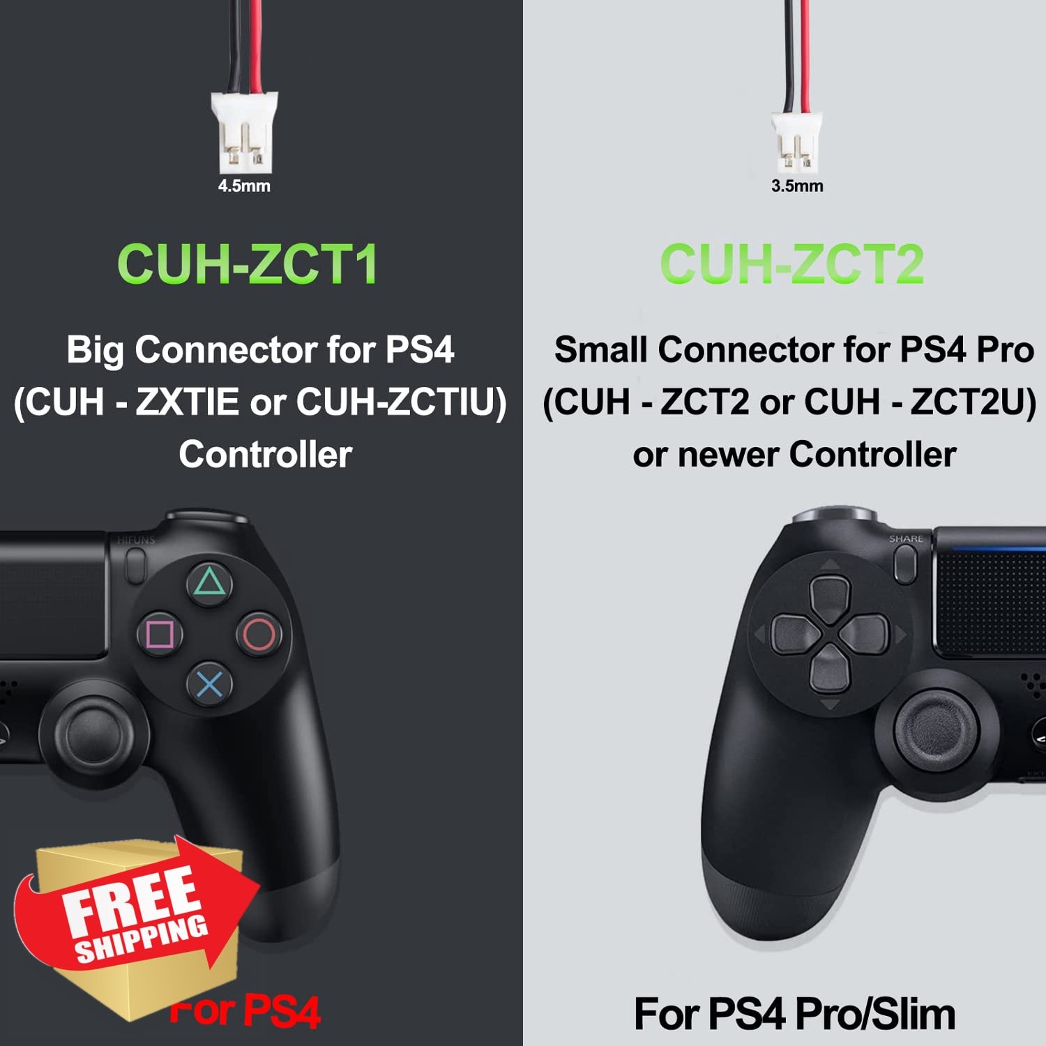 Batmax 2Pcs PS4 Controller Battery 2000mAh