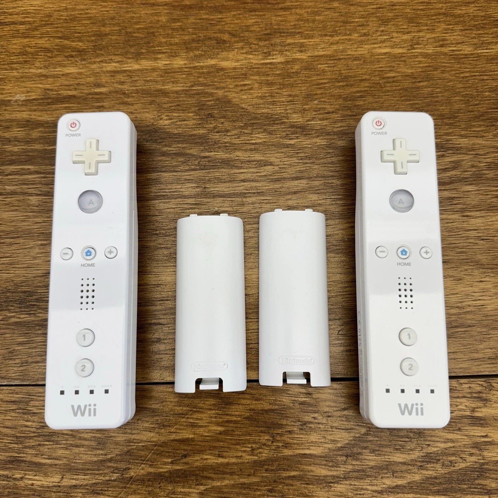 Nintendo OEM Wii Remote Controller Lot of 2 Tested Working Refurbished Wiimote