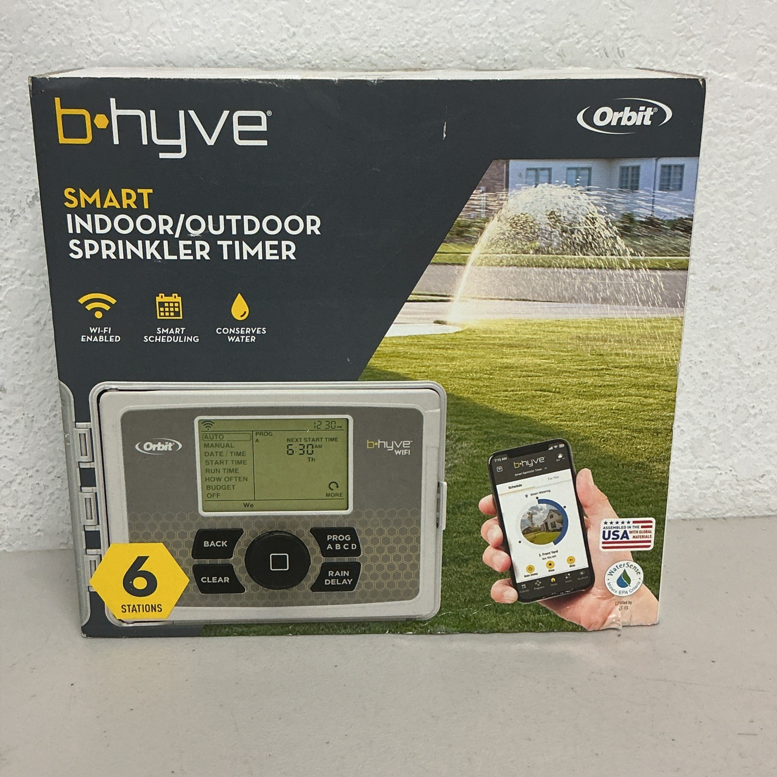Orbit B-hyve Smart Wifi Indoor Outdoor Sprinkler Timer, 6 Stations, 57946
