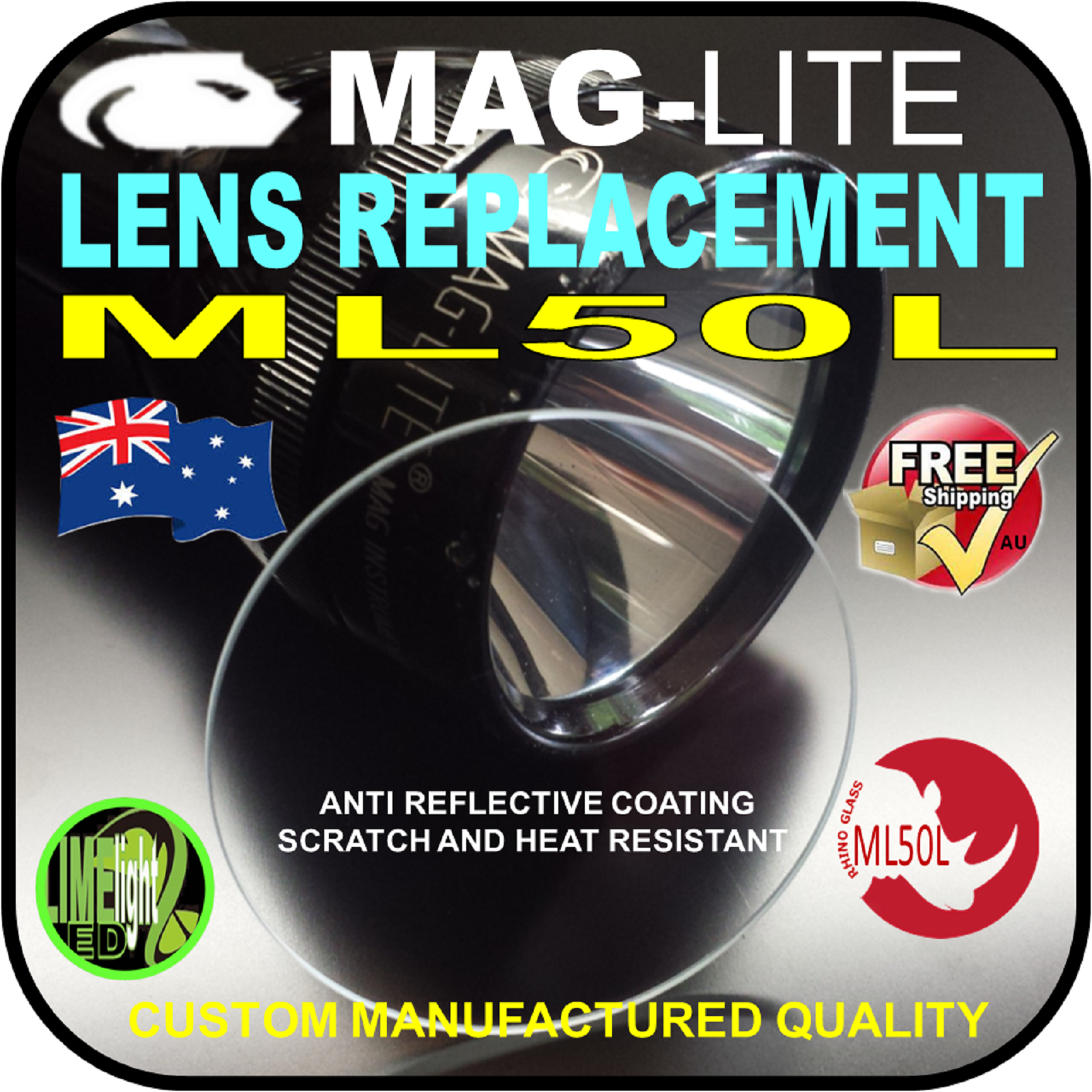 MAGLITE UPGRADE LENS REPLACEMENT AA/ML50L/C/D/DL/MagCharger FLASHLIGHT TORCH AU