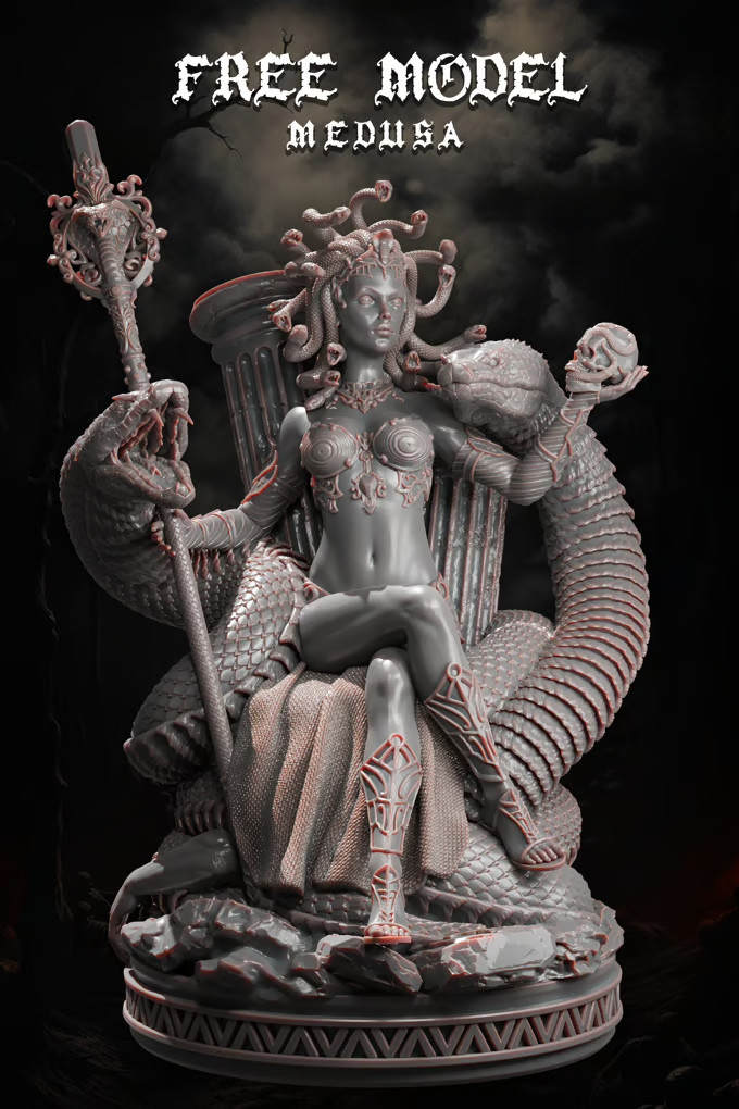Dungeons & Dragons Playable Character - Female Medusa - Sorceress, Witch, Druid