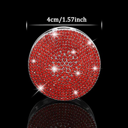 Bling Car Engine Start Button Cover Diamond Crystal Push Start Ring Red