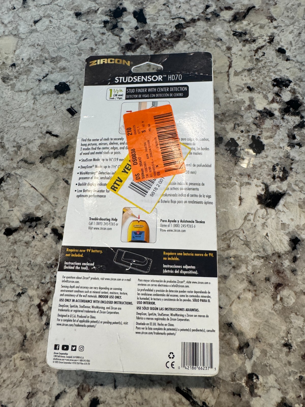 Zircon StudSensor HD70 Stud Finder