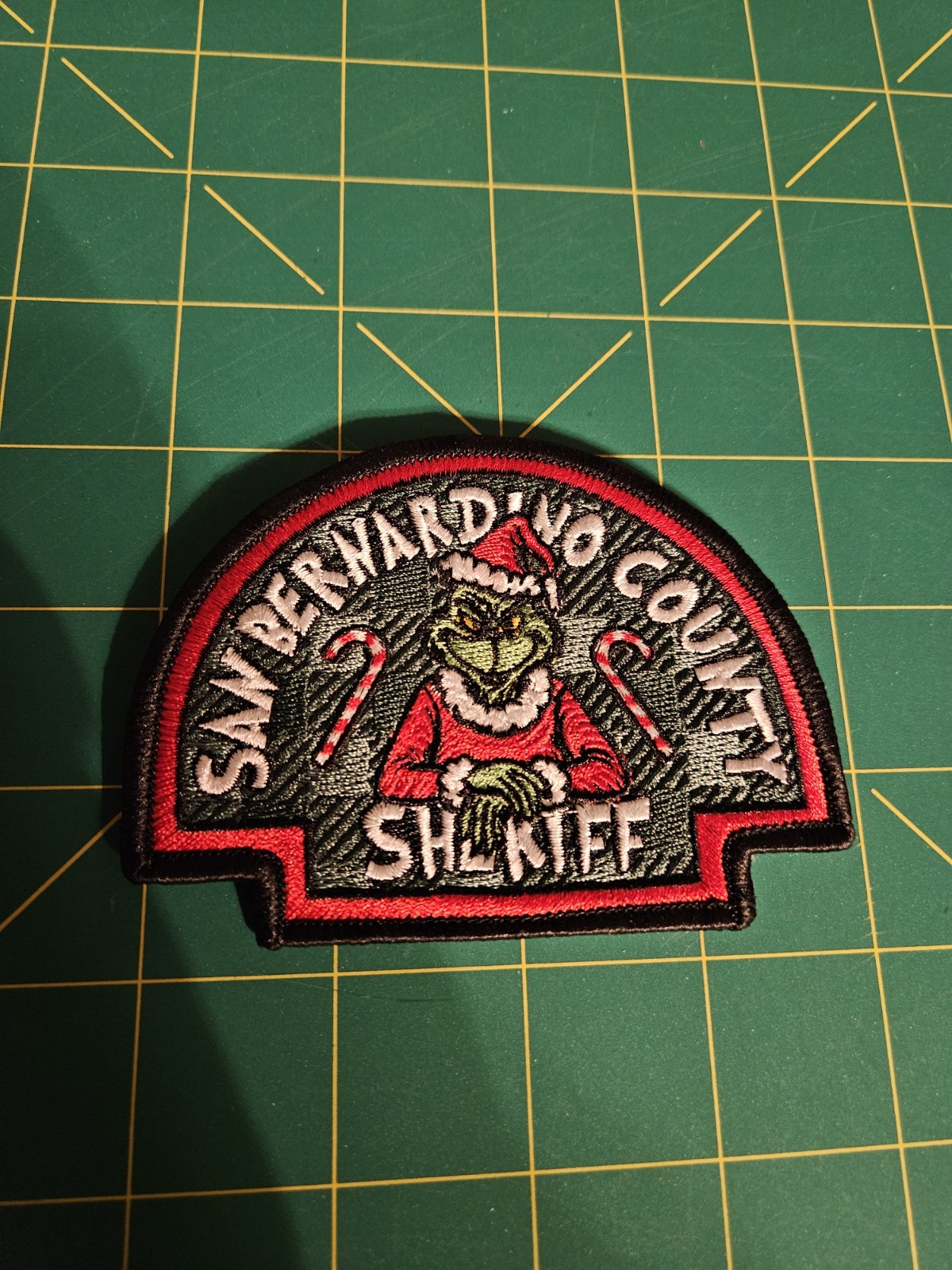 San Bernardino County CA Sheriff Police 2025 CHRISTMAS Patch Grinch Candy Canes