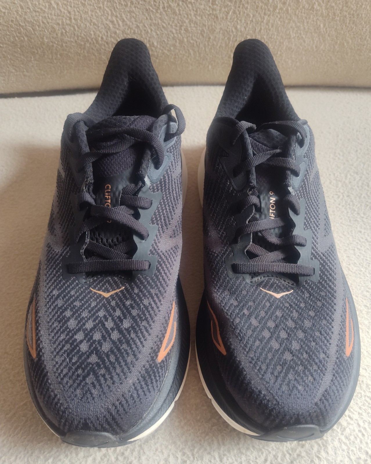 Hoka Clifton 8 B Shoes Womens  Black Rose Gold Sneakers 1127896 BRGL